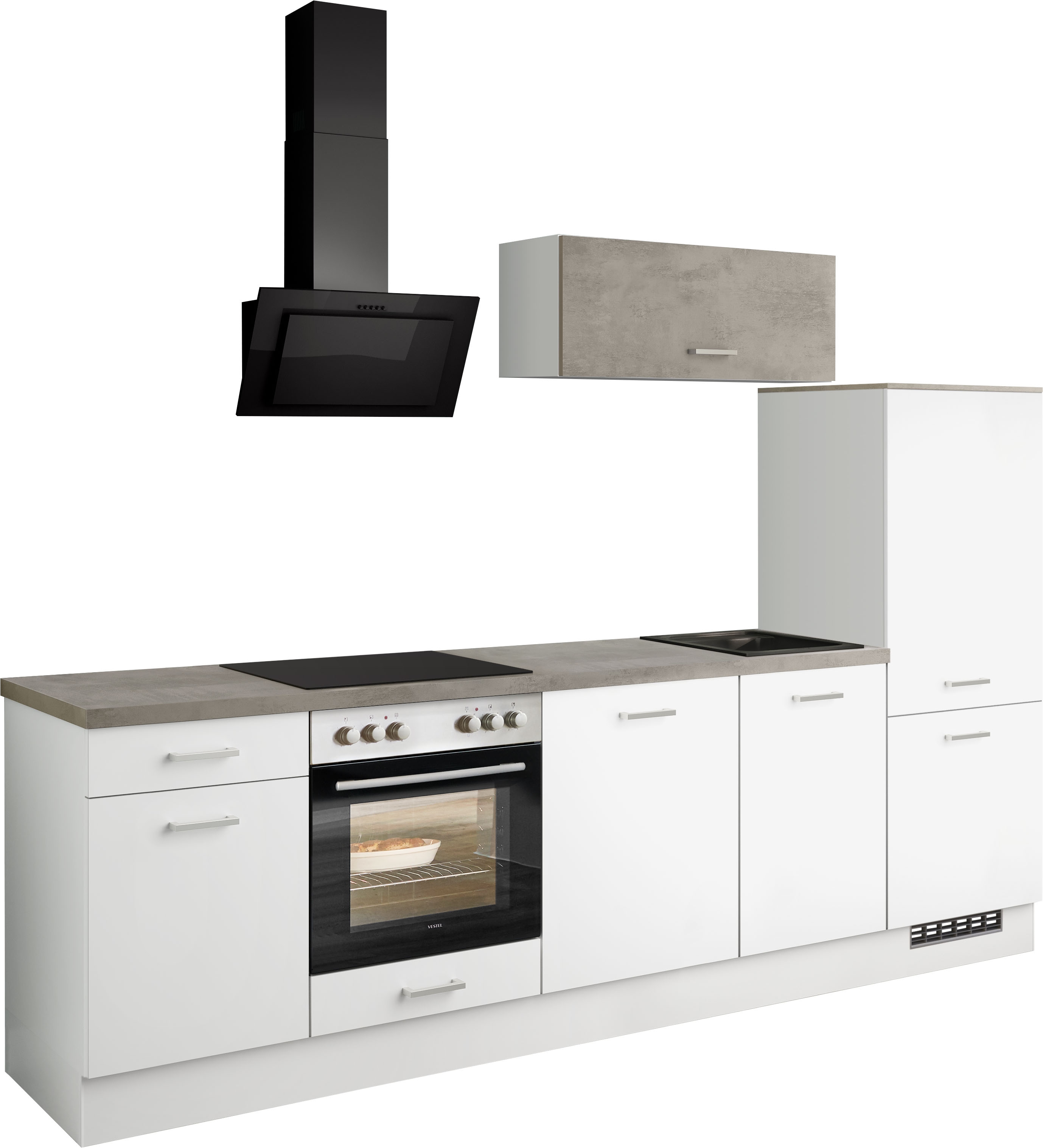 IMPULS KÜCHEN Küchenzeile "Lissabon, Ausrichtung wählbar, Schubkästen mit Soft-Close" Set, vormontiert, in verschiedenen Farben erhältlich, Breite 280 cm