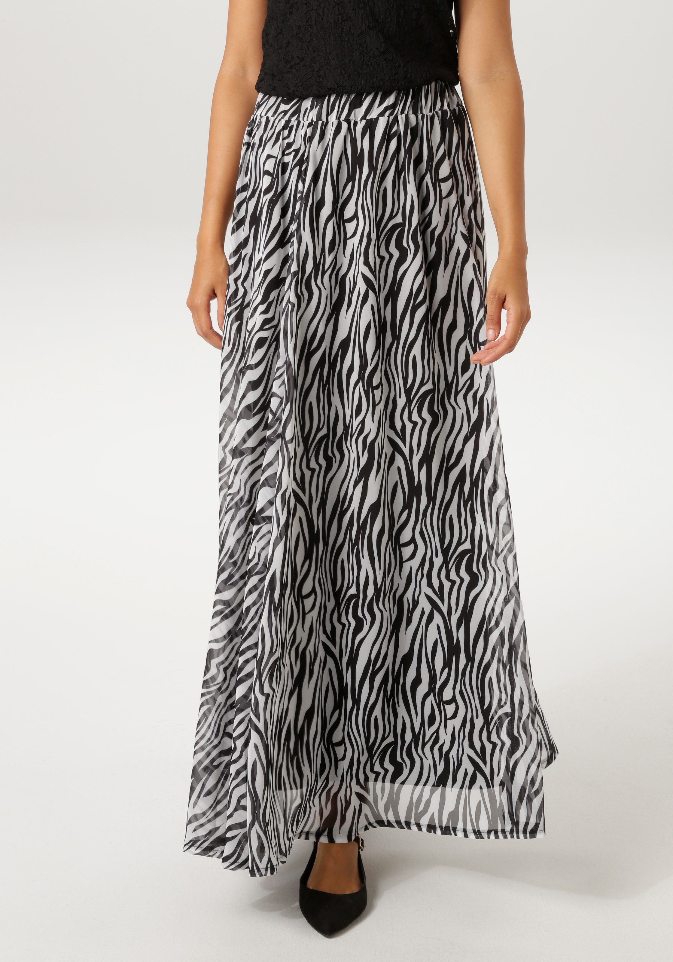 Aniston CASUAL Maxirock im trendigen Zebra-Muster - NEUE KOLLEKTION günstig online kaufen