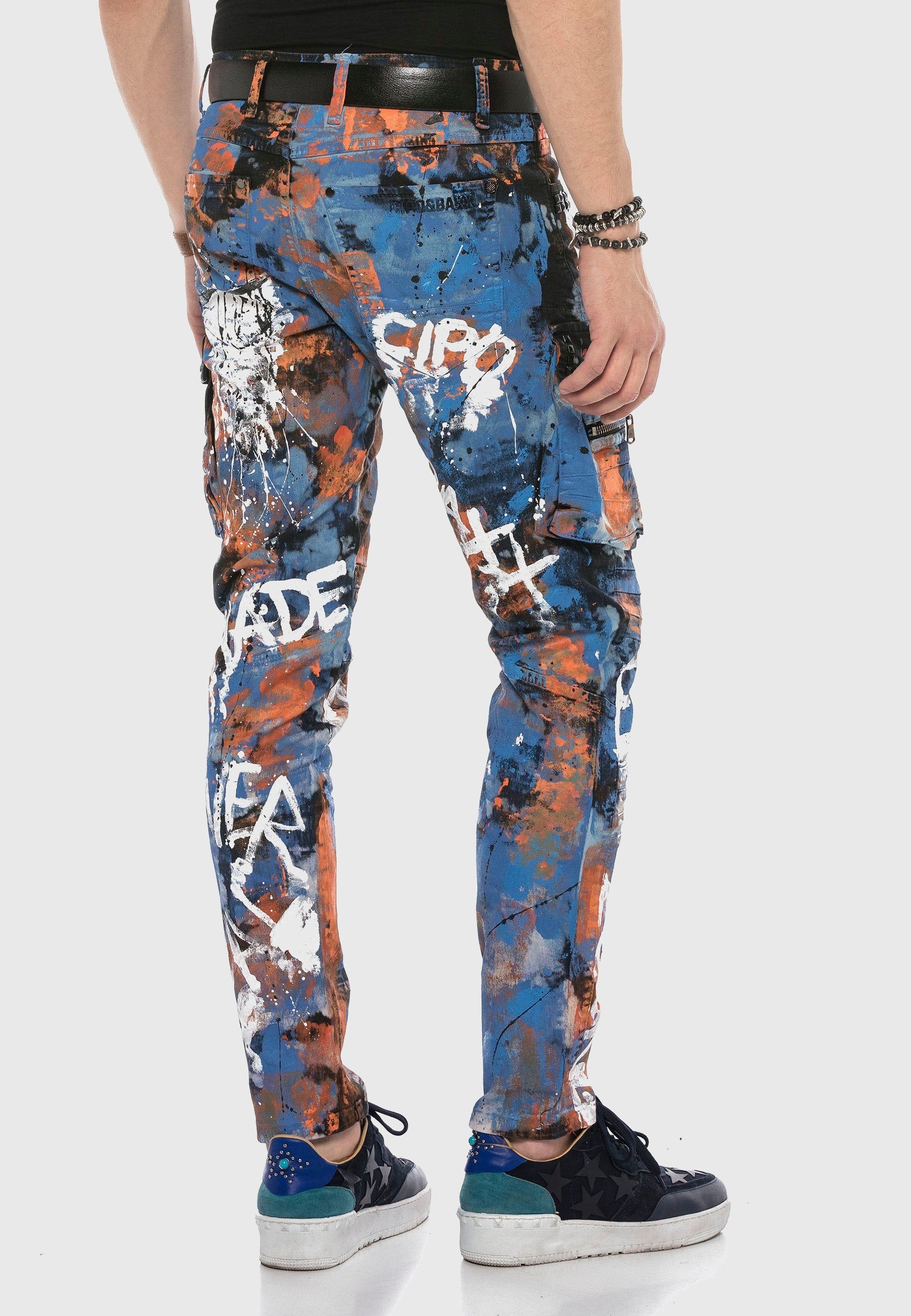 Cipo & Baxx 5-Pocket-Jeans »Cipo & Baxx Jeans« mit farbenfrohem Print