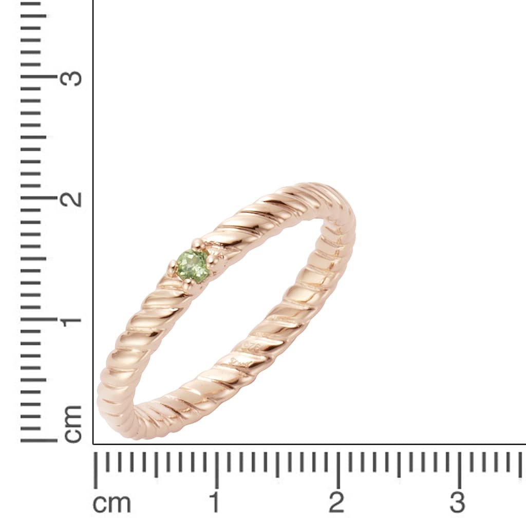 Jamelli Fingerring »925/- Sterling Silber rotvergoldet Peridot«