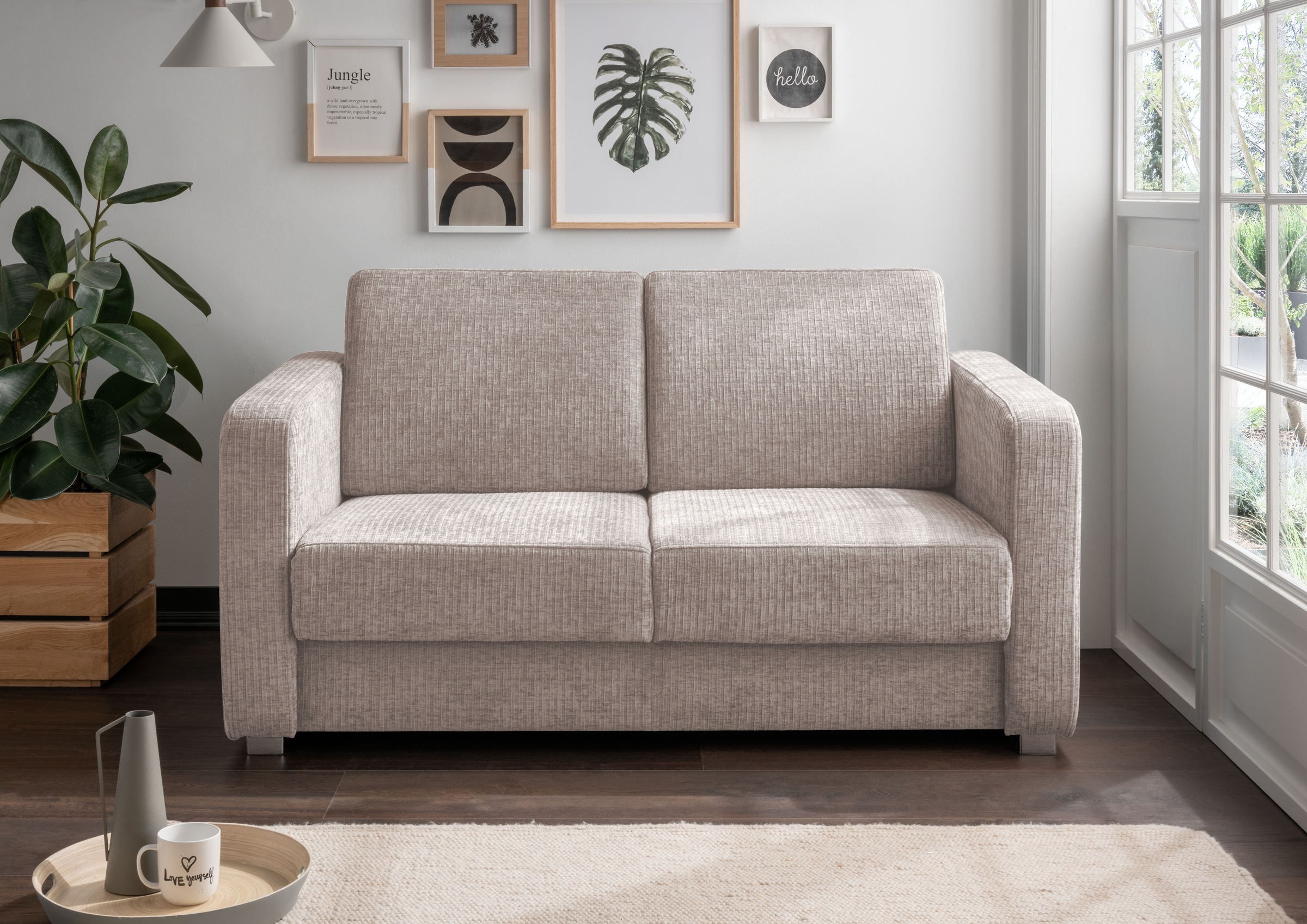 Home affaire Schlafsofa "MIA modern und bequem, schmale Armlehnen, Einzelauszug" mit 2 Einzelauszügen als Längsschläfer
