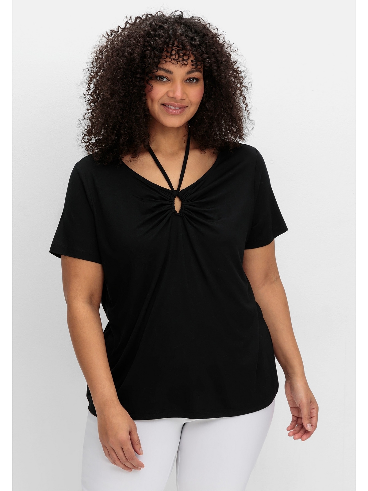 sheego by Joe Browns T-Shirt "Große Größen", mit Neckholder-Bindeband günstig online kaufen