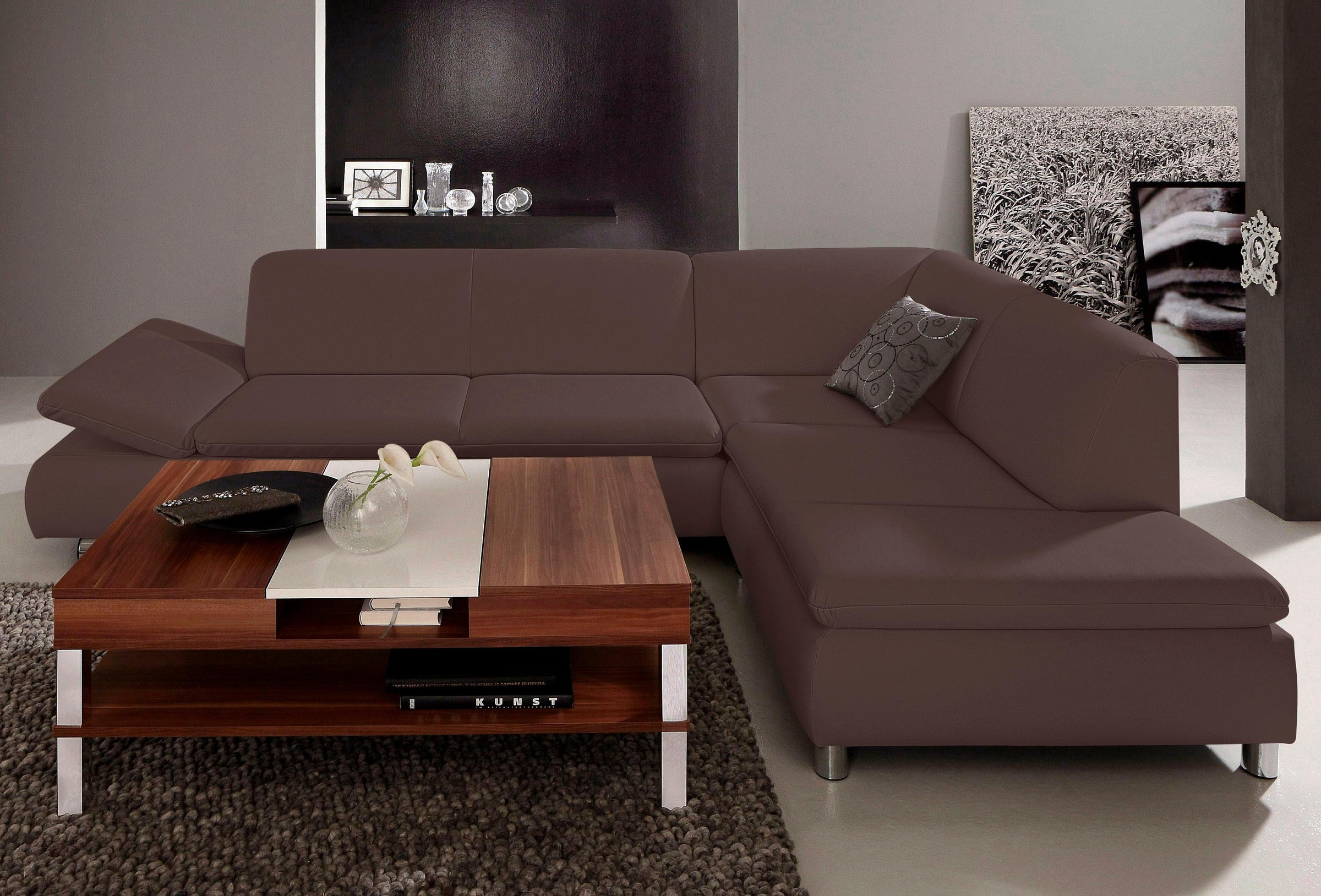 Max Winzer® Ecksofa »Toulouse modern und bequem, aktuelles Design, hoher Sitzkomfort«, mit klappbaren Armlehnen, Breite 237 cm
