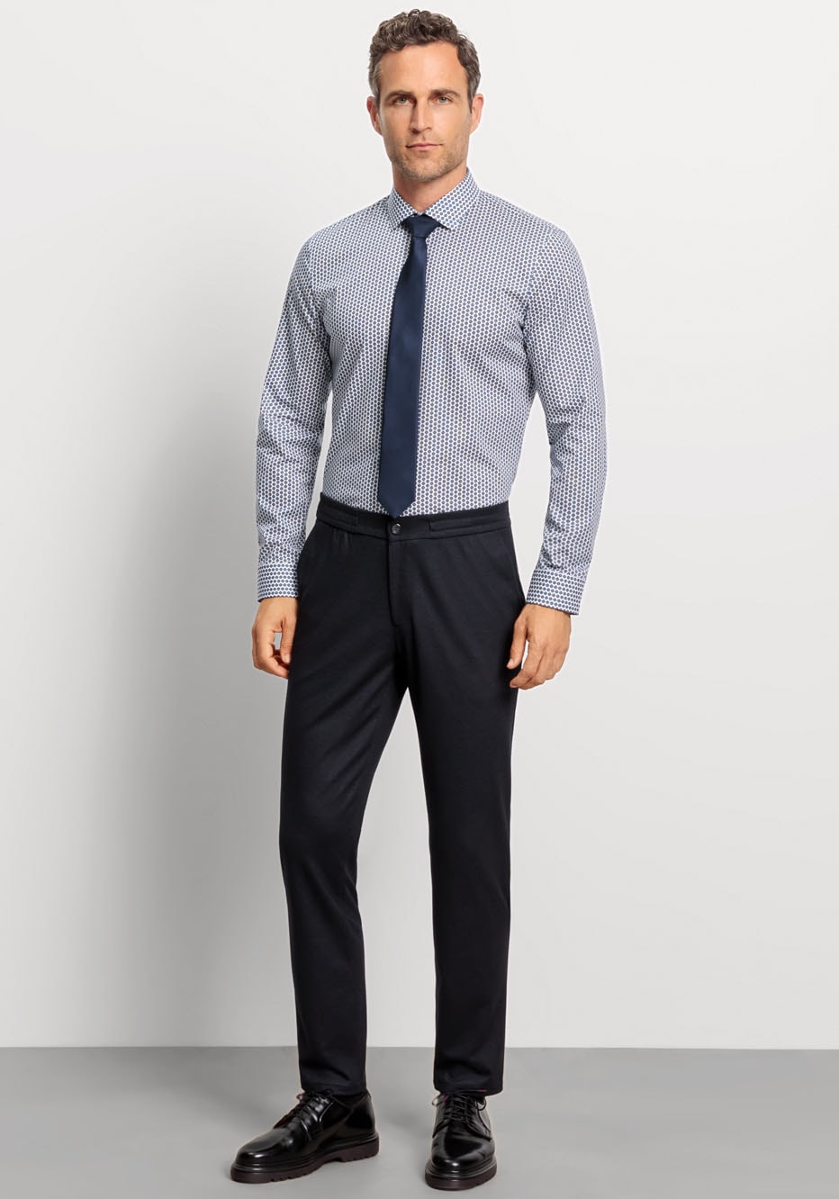 OLYMP Businesshemd »No. Six super slim« smartes grafisches Printmuster