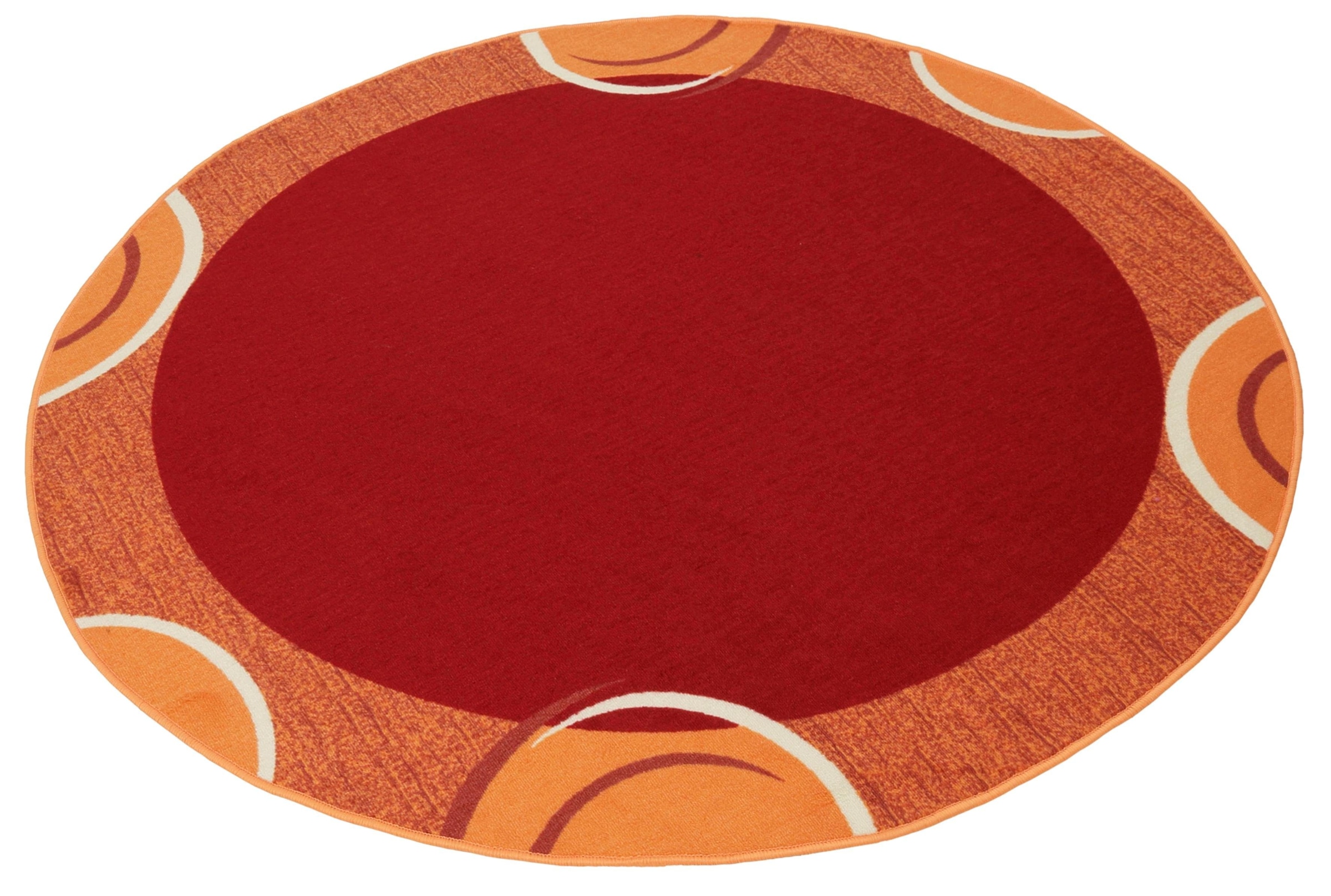 THEKO Teppich »Loures«, rund, 6 mm Höhe, Kurzflor, mit moderner Bordüre, ideal im Wohnzimmer & Schlafzimmer