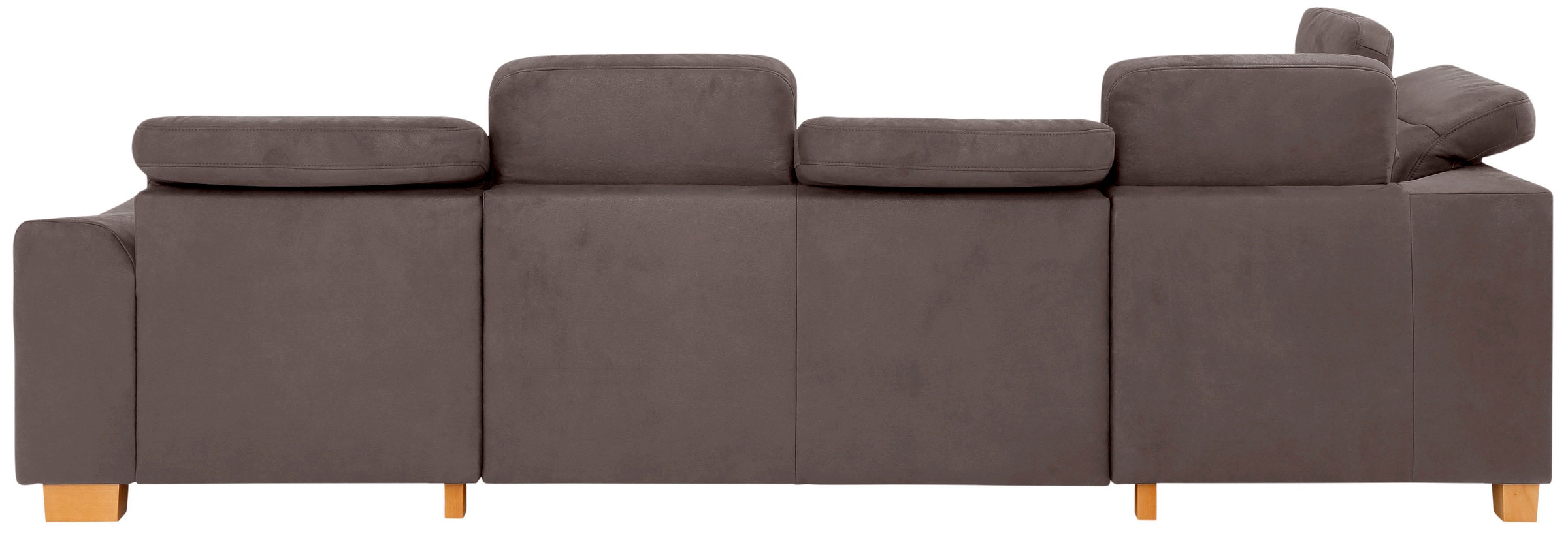Wohnlandschaft HOME AFFAIRE "Dundee U-Form", braun (nuss), B:338cm H:86cm T:219cm, Luxus-Microfaser Florence (100% Polyester), Sofas, Wohnlandschaft, wahlweise mit Kopfteilverstellung und zusätzlich mit Bettfunktion 6