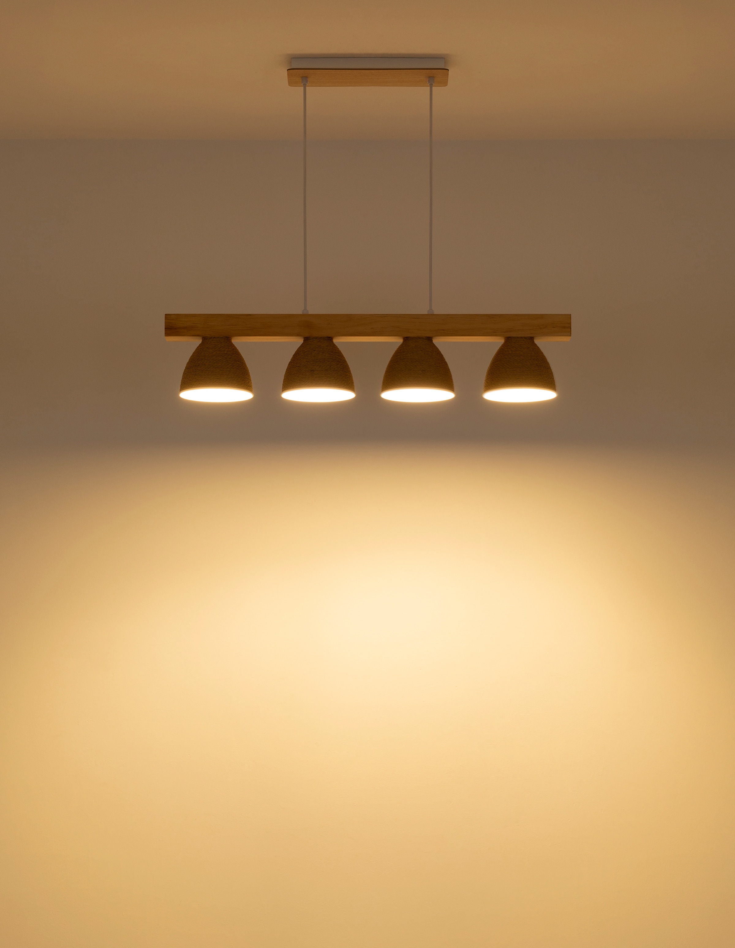 GLOBO LIGHTING Hängeleuchte »LYNDON« E14 1 Stk. Stilvolle Hängeleuchte: Holz & Metall, höhenkürzbar, modern