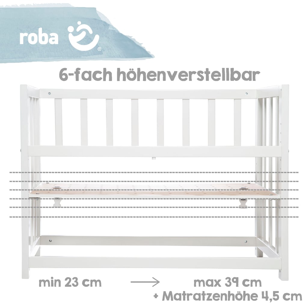 roba® Stubenbett »4 in 1, Adam und Eule, weiß«