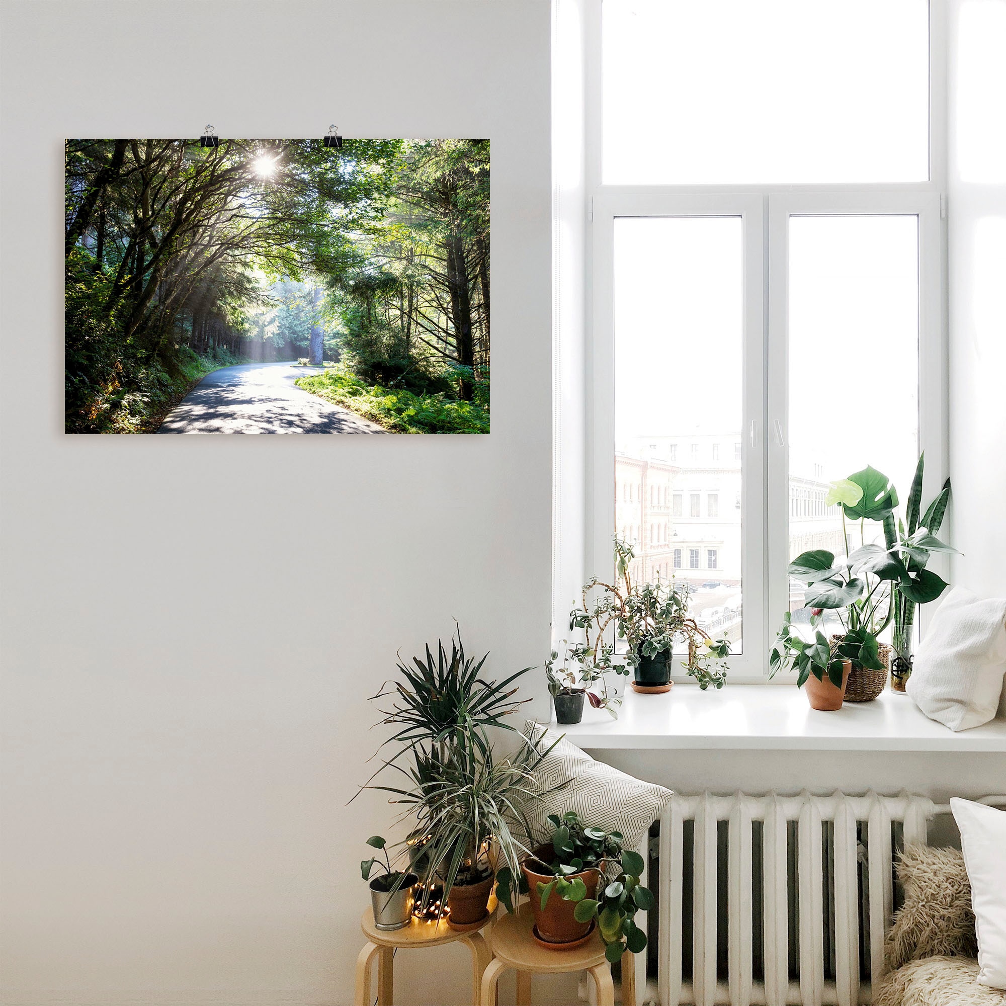 Artland Wandbild »Sonniger Wald« Baumbilder 1 Stk. tlg. als Alubild, Outdoorbild, Leinwandbild, Poster in verschied. Größen