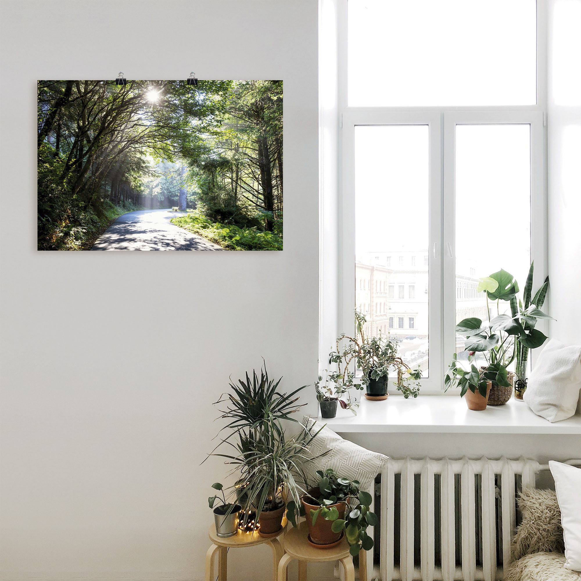 Thumbnail - Artland Wandbild "Sonniger Wald", Baumbilder, (1 St.), als Alubild, Outdoorbild, Leinwandbild, Poster in verschied. Größ...