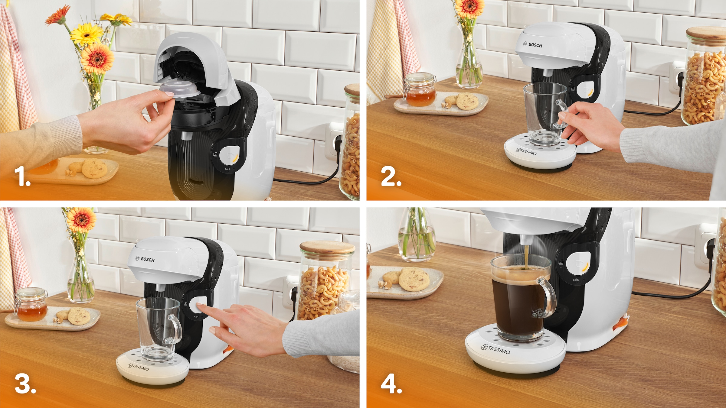 TASSIMO Kapselmaschine »style friendly TAS114E, über 70 Getränke, platzsparend«, nachhaltig, geeignet für alle Tassen, Wassertank 0,7 L, weiß/schwarz