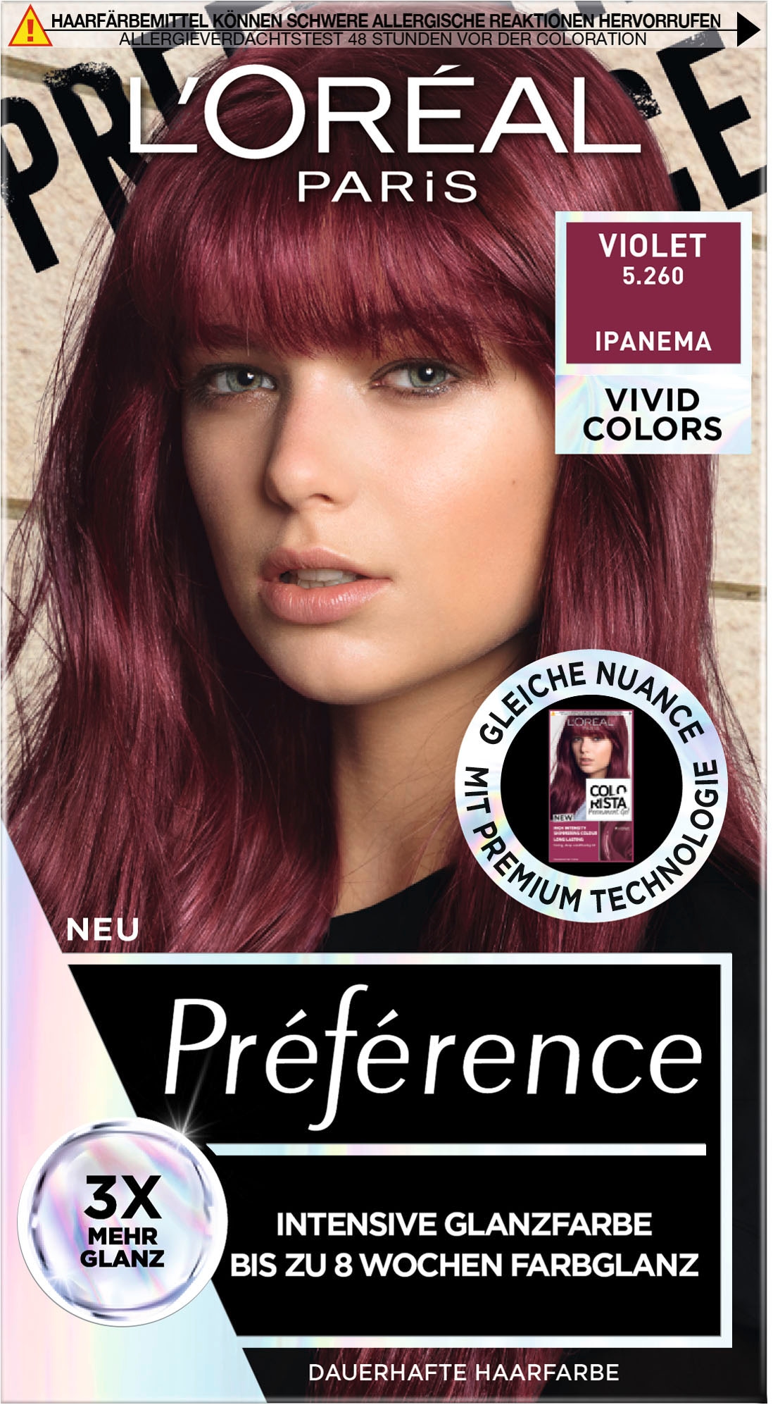 L'ORÉAL PARIS Coloration »Préférence Vivid Colors«, (3 tlg.), mit pflegender Formel