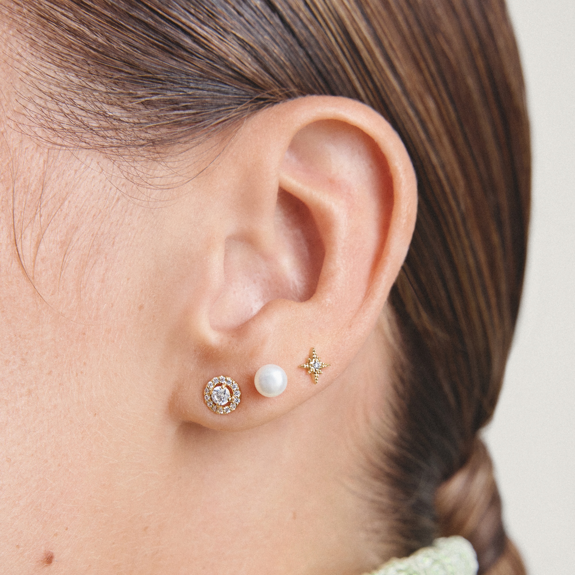 THOMAS SABO Paar Ohrstecker »Pavé-Ohrstecker gelbgoldfarben« mit Zirkonia (synth.)
