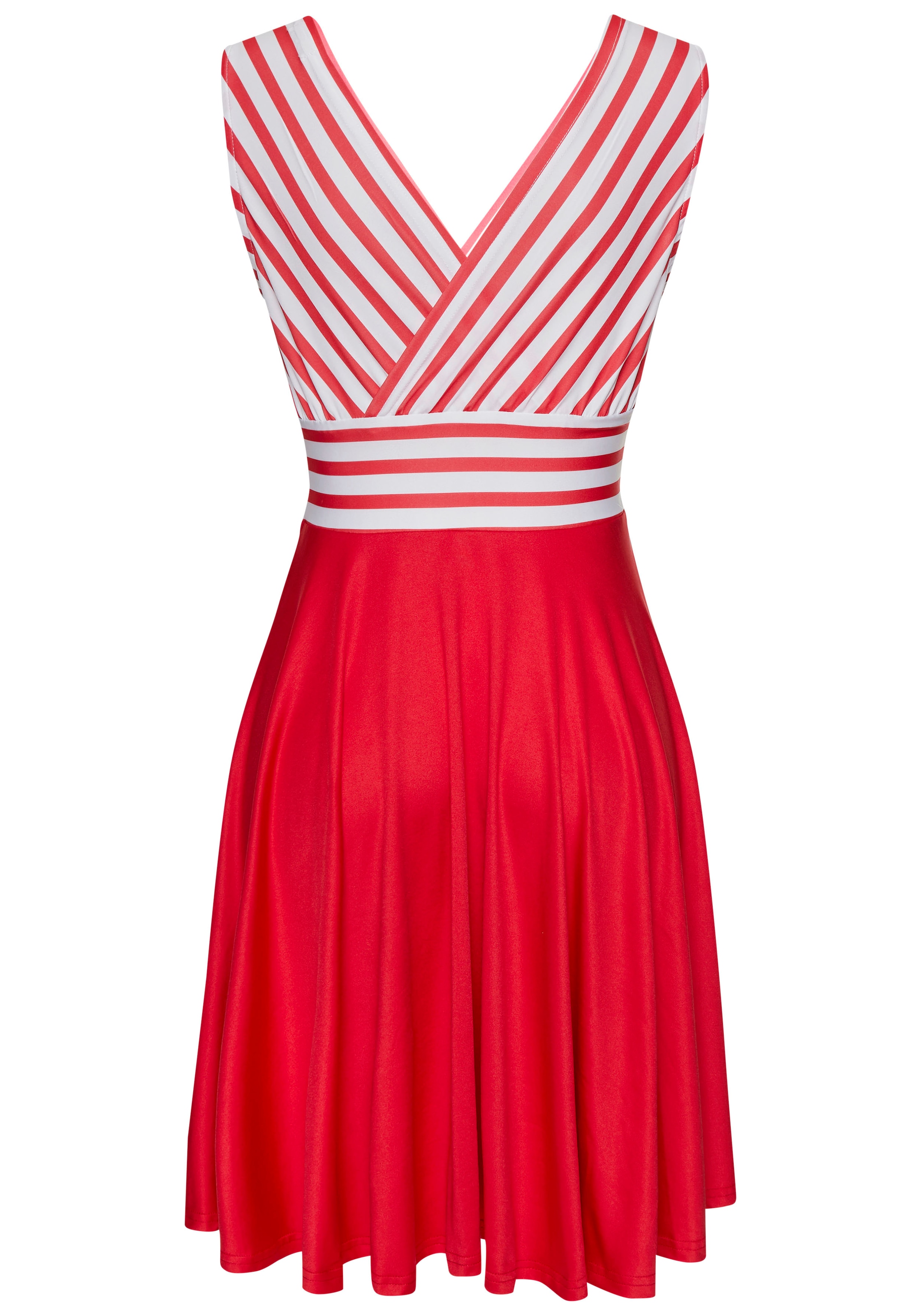 LASCANA Sommerkleid, in Wickeloptik, Strandkleid, maritim