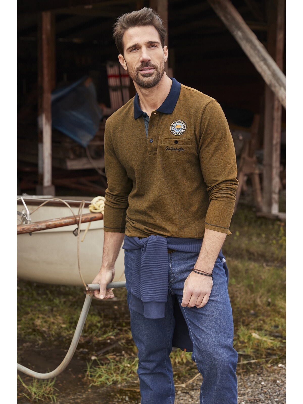 Thumbnail - Jan Vanderstorm Langarm-Poloshirt "Langarm-Poloshirt JUHANI"