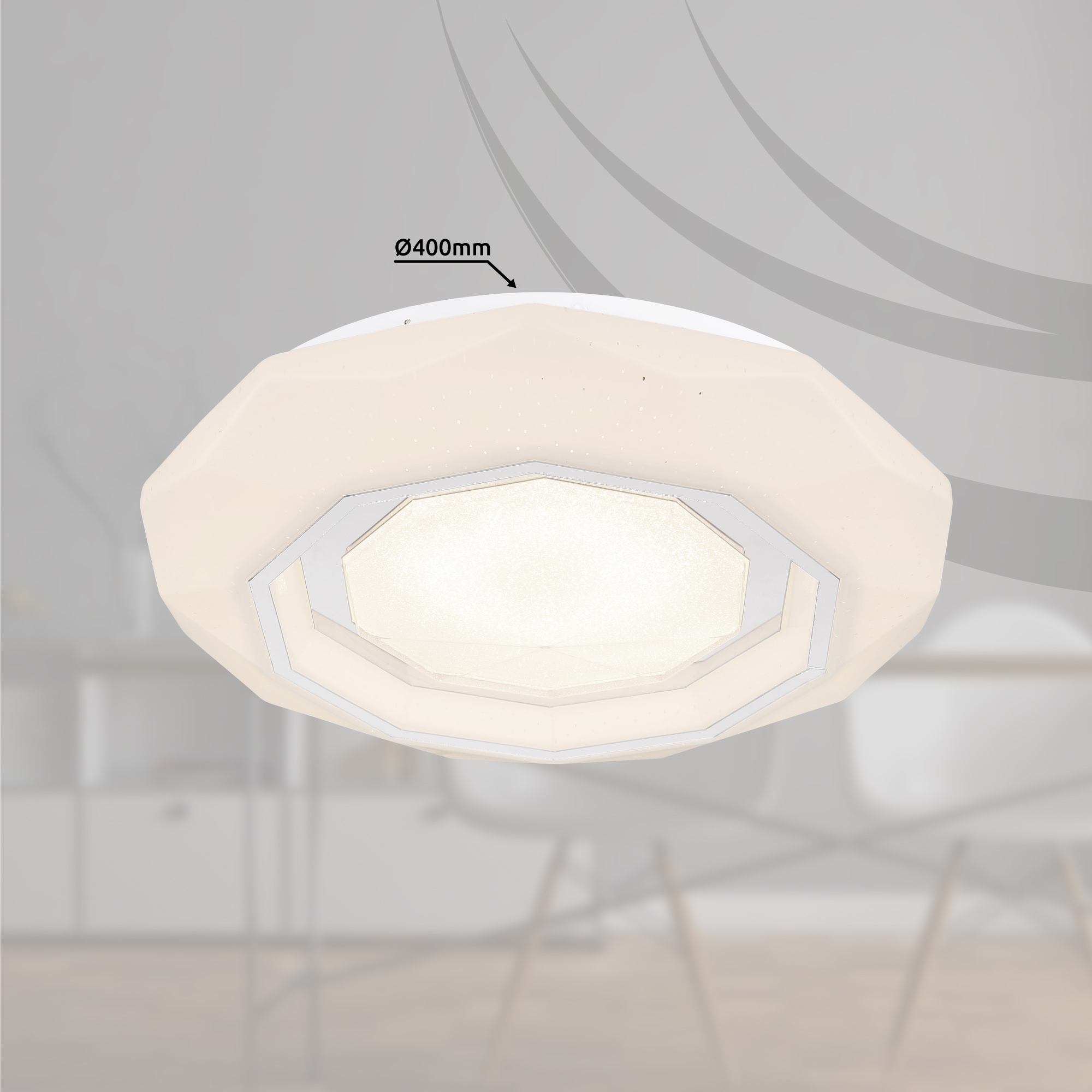 GLOBO LIGHTING LED Deckenleuchte »HOKKI«, Leuchtmittel LED-Modul | LED fest integriert, Deckenlampe/rund/Wohnzimmer/Schlafzimmer/elegant