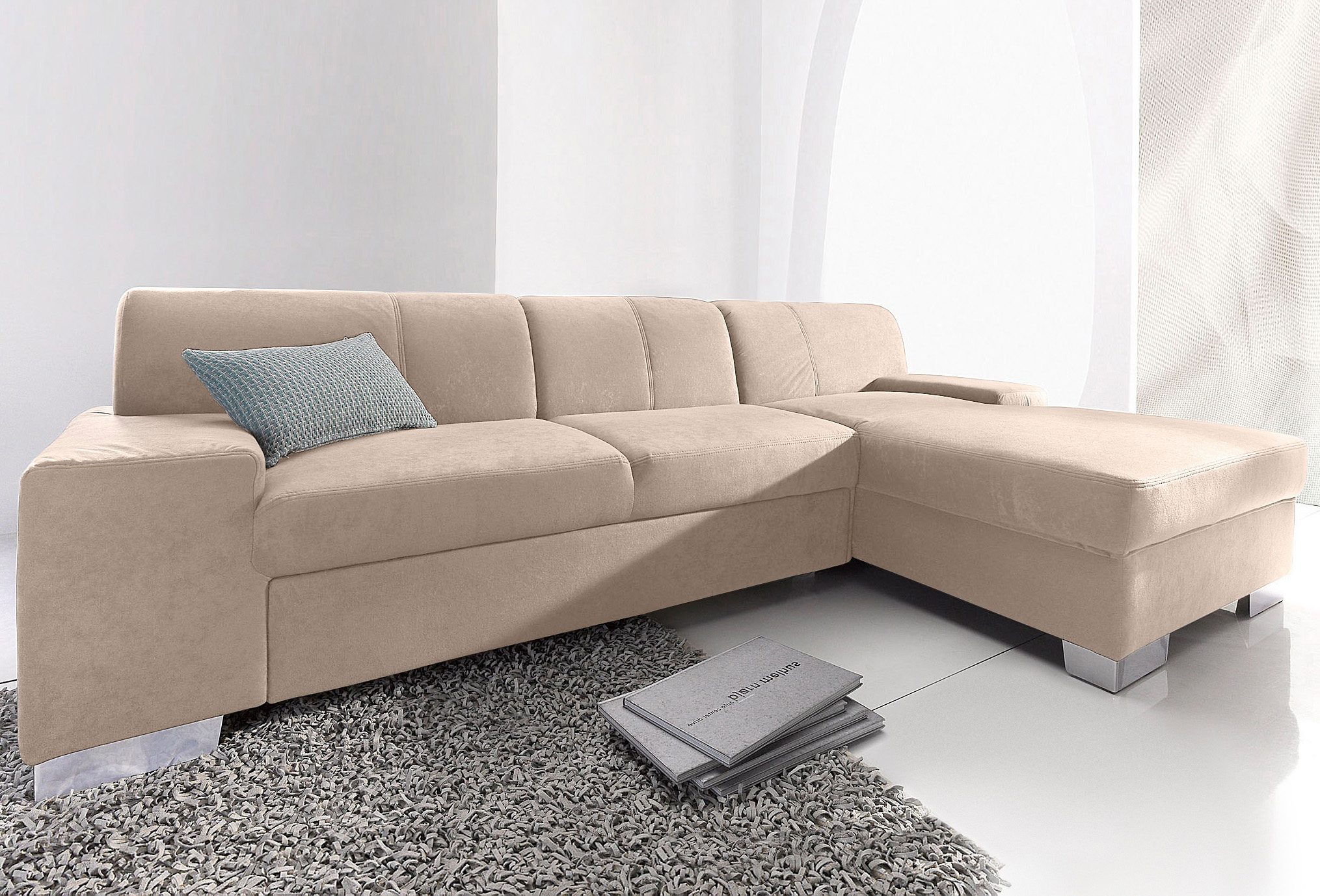 DOMO collection Ecksofa "Star, zeitlose Formensprache, elegante Optik, Breite 248cm, L-Form" wahlweise mit Bettfunktion