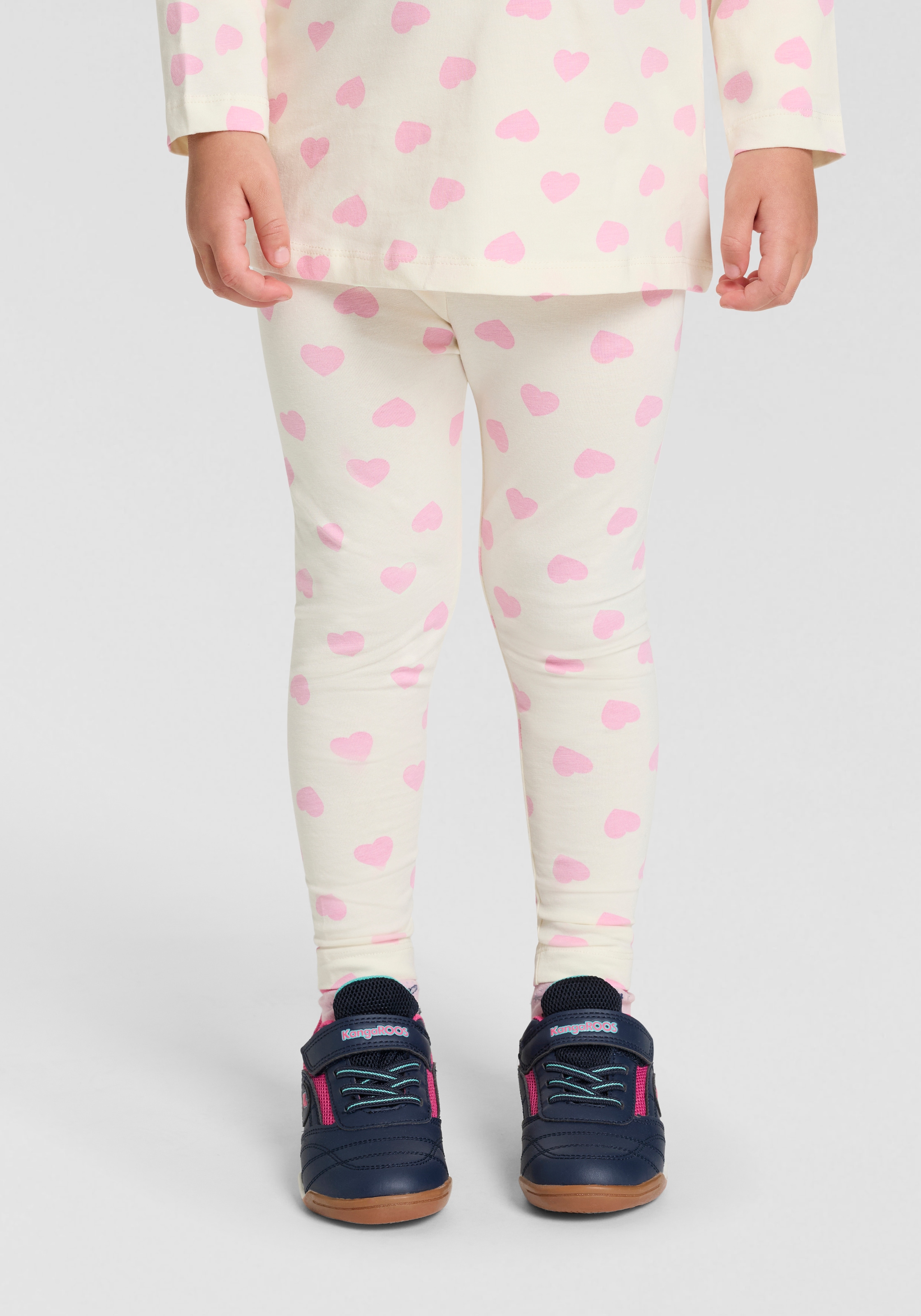 KIDSWORLD Leggings »2er Pack Uni + Herz-Drucken Leggings«  2er Pack Leggings mit Herzen