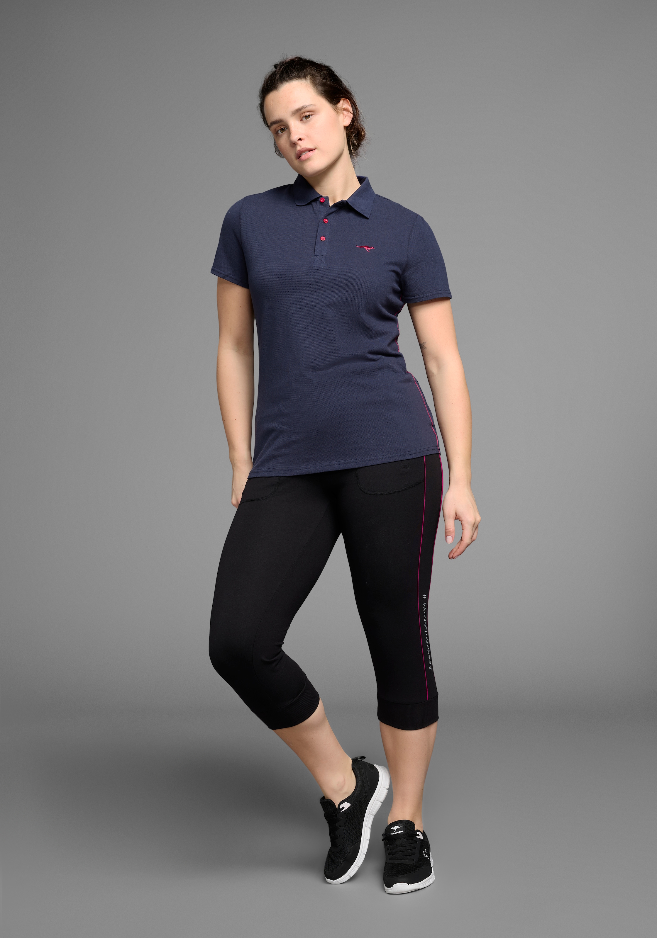 KangaROOS Poloshirt, Kurzarm, unifarben, Polokragen, aus Baumwolle