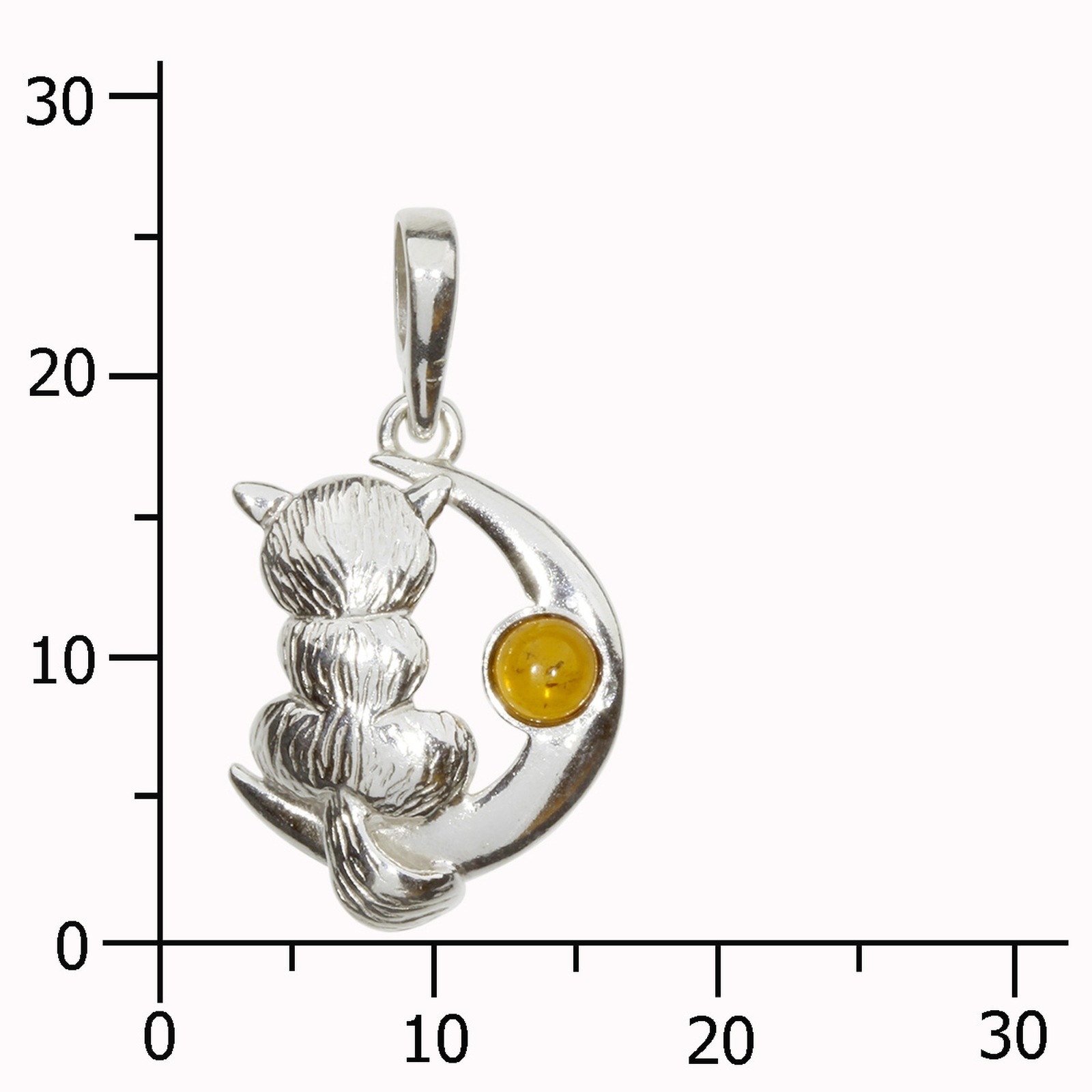 OSTSEE-SCHMUCK Kettenanhänger »- Katze und Mond - Silber 925/000 - Bernstein«