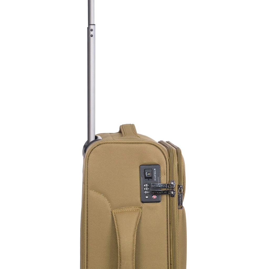 Stratic Weichgepäck-Trolley »Stratic Light + S, khaki«, 4 Rollen