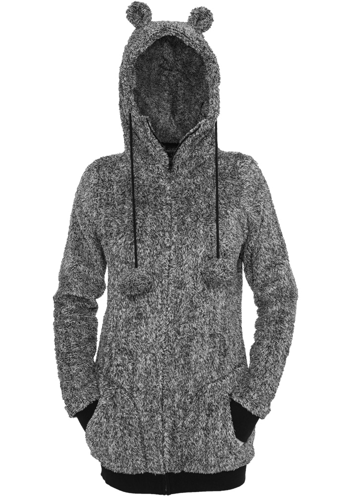 URBAN CLASSICS Sweatjacke »Urban Classics Damen Ladies Melange Teddy Zip Hoody«