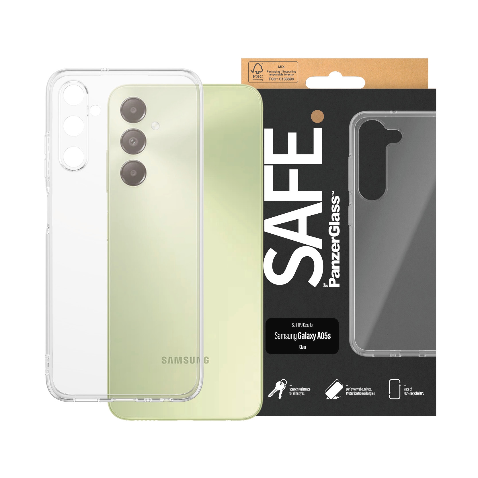 SAFE by PanzerGlass Handyhülle »TPU Case für Samsung Galaxy A05s«, Backcover, Schutzhülle, Schutz, Sturzschutz, stoßfest