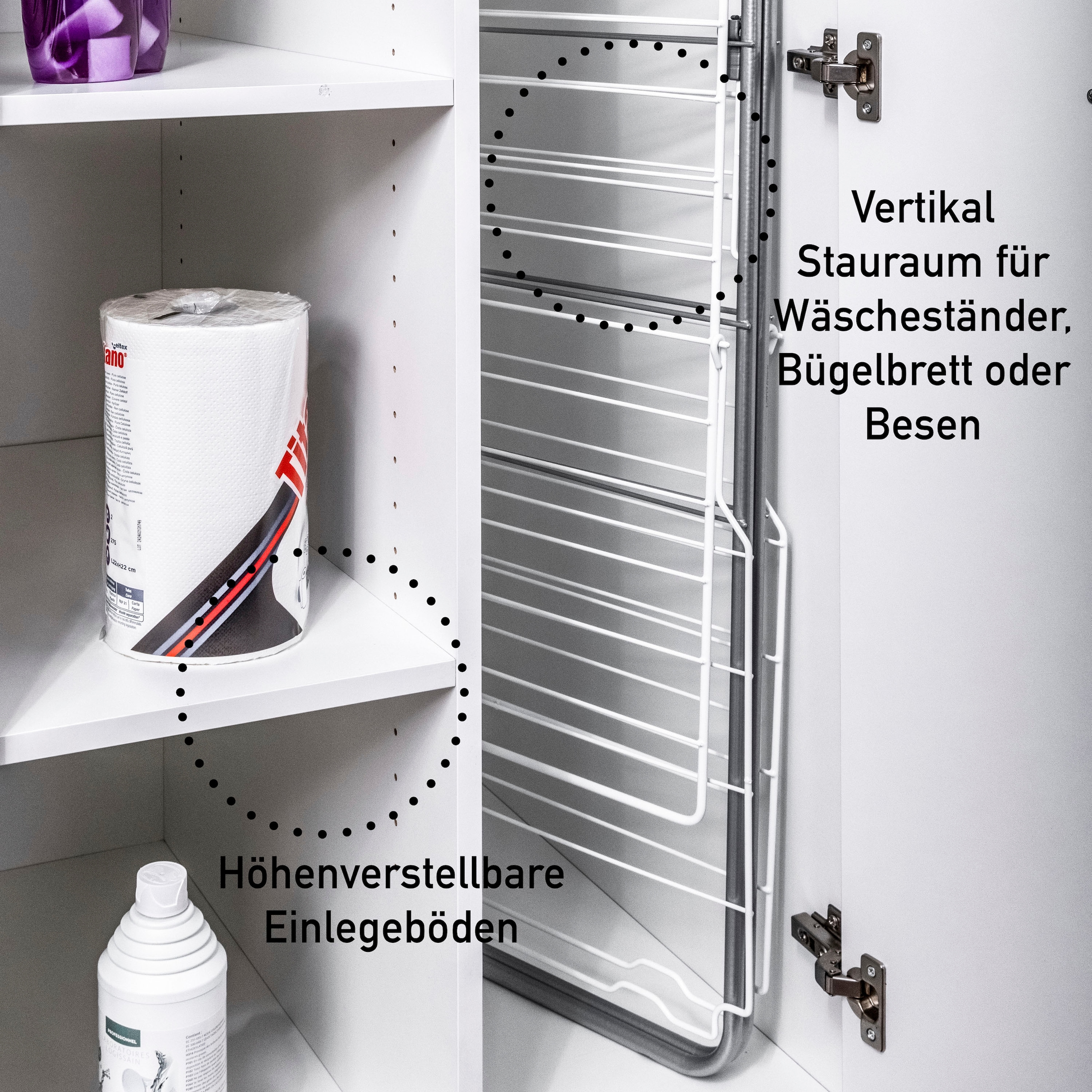 Inter Link Mehrzweckschrank »Norela, 2-tlg. Haushaltsschrank, Besenschrank, 67 x 68 x 208 cm« 1 Stk. tlg. Hauswirtschaftsraum, höhenverstellbare Füße und Einlegeböden