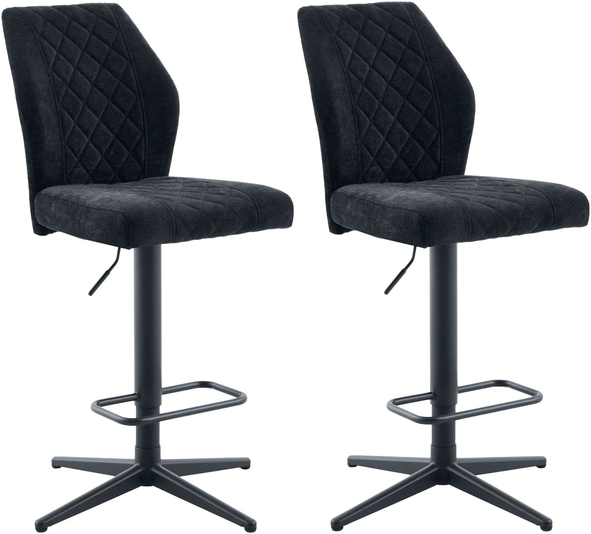HELA Barhocker "BABSI" Set, 2 Stk. tlg. 360 drehbar, höhenverstellbar mit Gasdruckfeder, Sternfuß