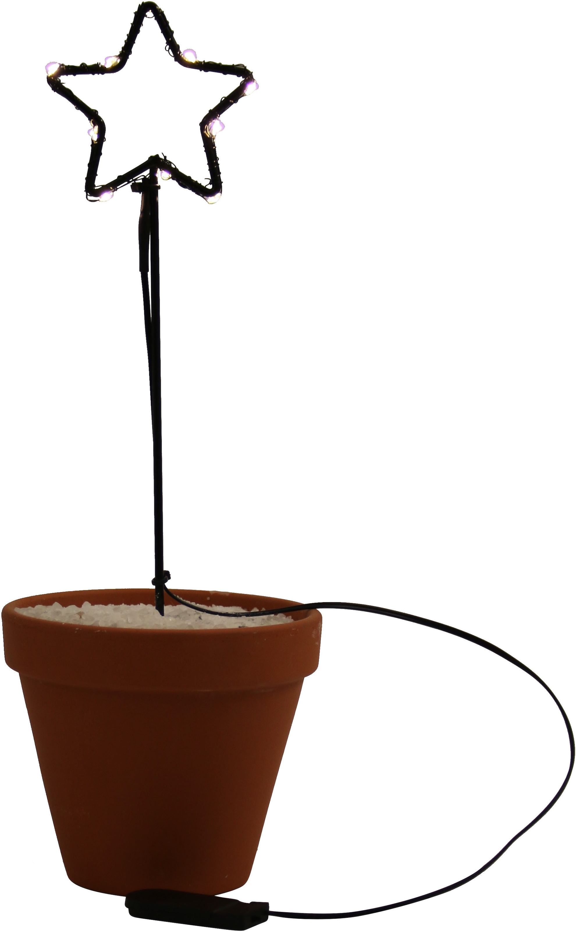 AM Design LED Stern 4 Stk. Warmweiß Weihnachtsstern aus Draht, 4-er Set, Höhe ca. 25 cm, Weihnachtsdeko