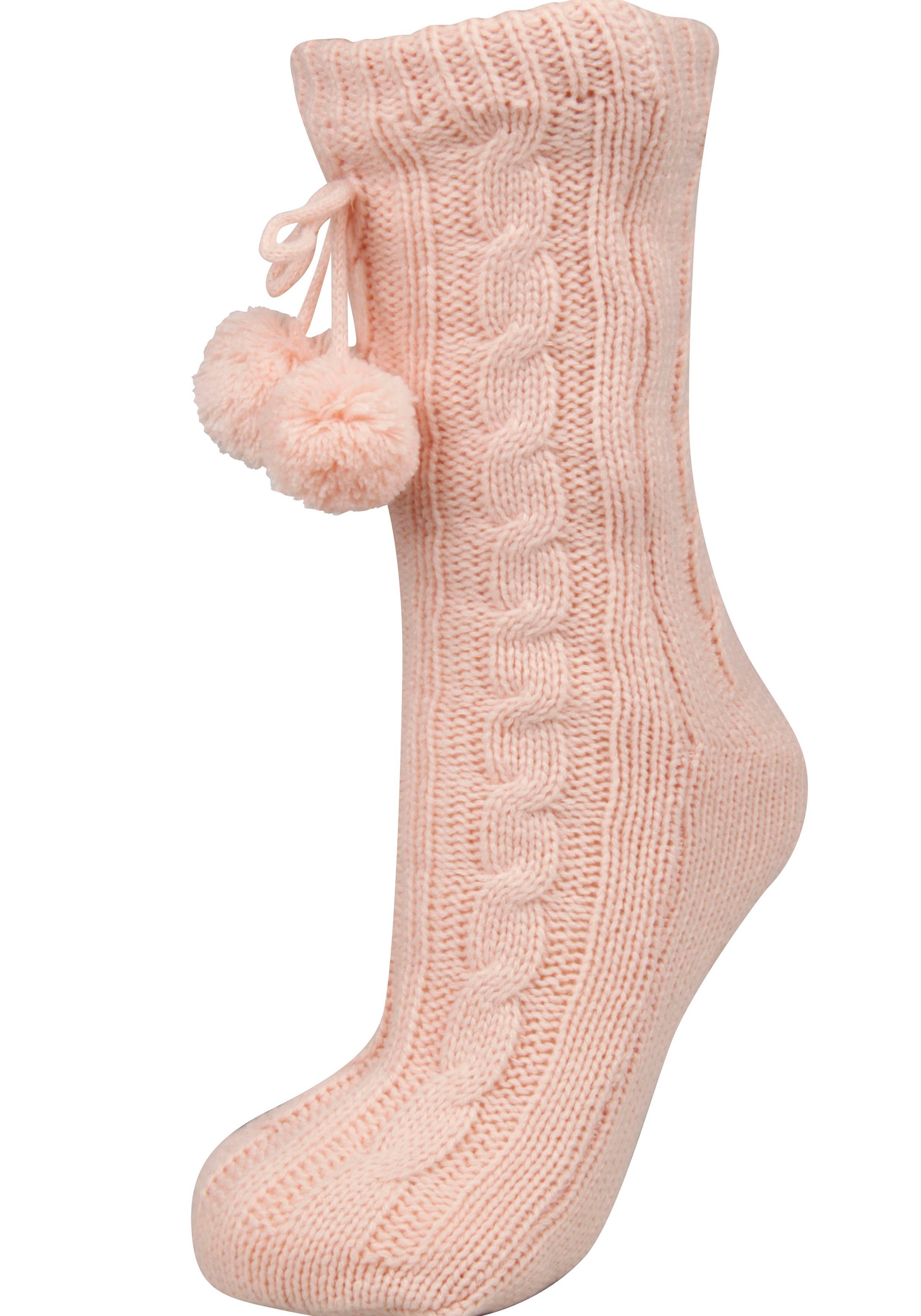 Capelli New York Kuschelsocken, mit Zopfmuster und Bommeln günstig online kaufen