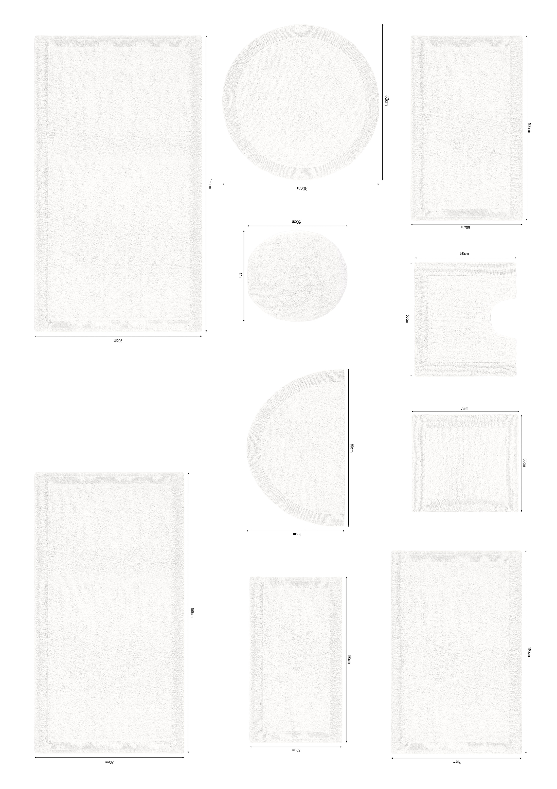 my home Badematte »Kapra, Badvorleger, Badezimmer Teppich« Höhe 14 mm beidseitig nutzbar | fußbodenheizungsgeeignet | strapazierfähig mit Bordüre, Badteppich, Badematte, Baumwolle