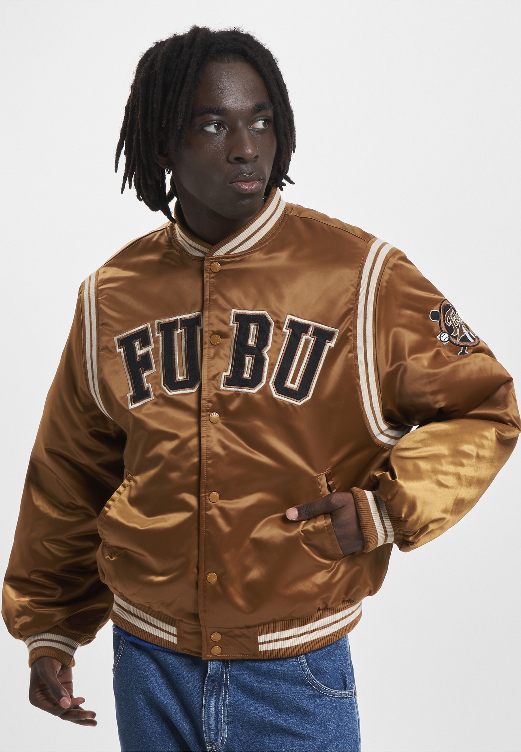Fubu Bomberjacke »Fubu Herren FM233-001-1 FUBU College Satin Varsity Jacket« 1 Stk. tlg. ohne Kapuze