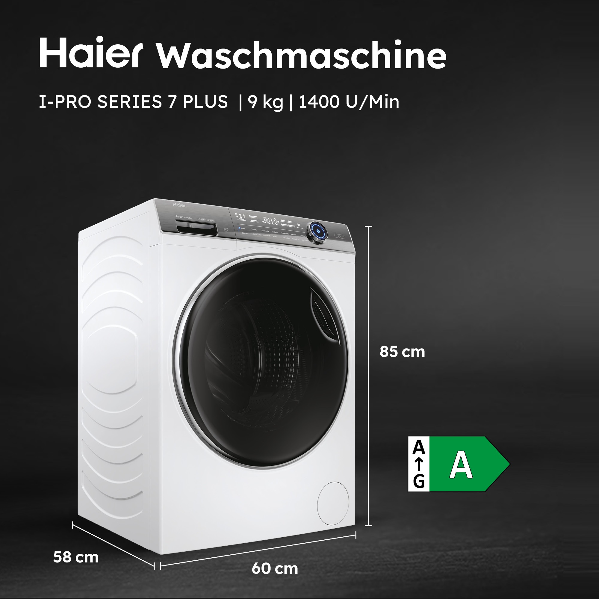 Haier I-Pro Series 7 HW90-B14979YU1 Waschmaschine Frontlader 9 kg 1400 RPM Weiß