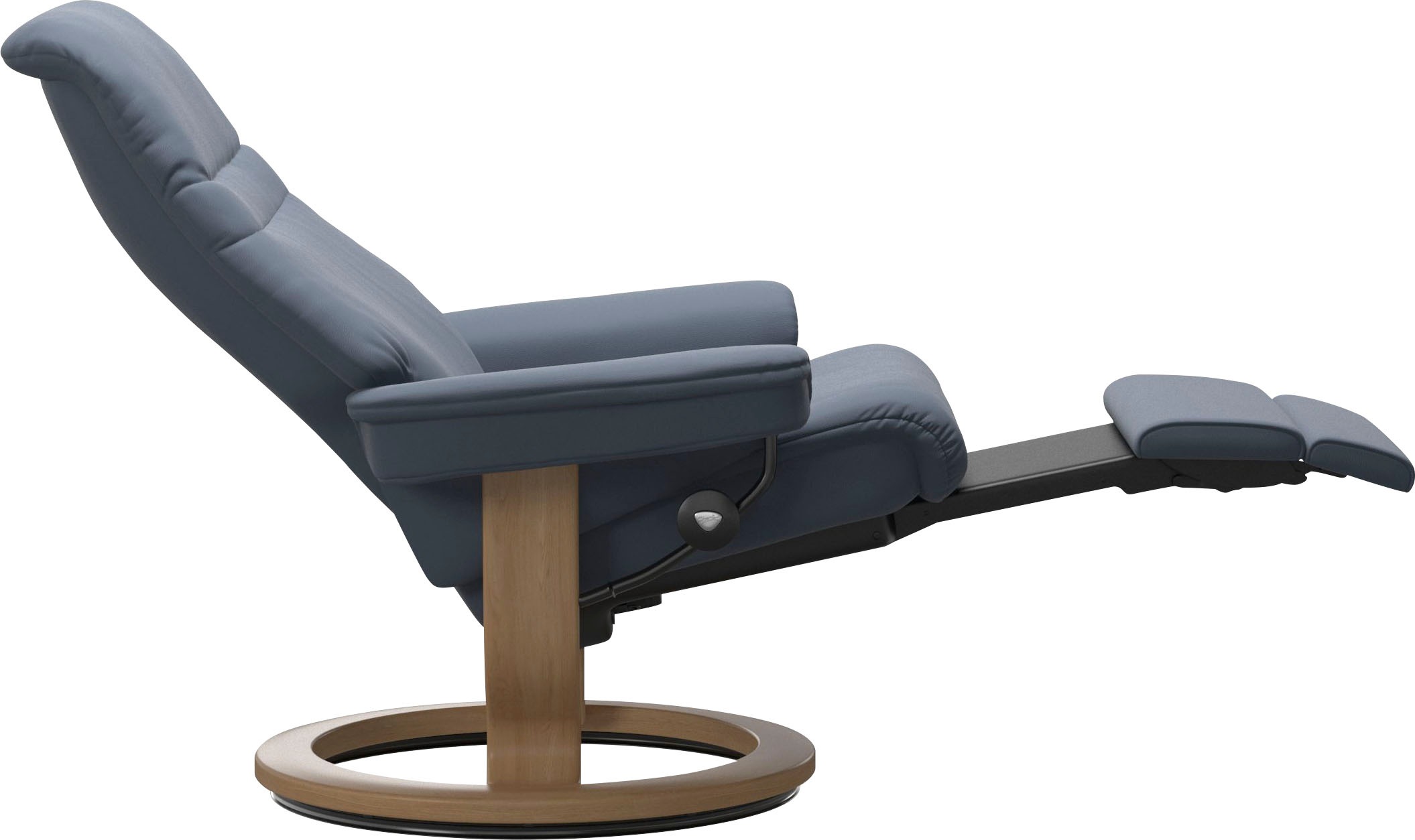 Stressless Sunrise Recliner Size M Sparrow Blue Paloma Leather Classic Base 9