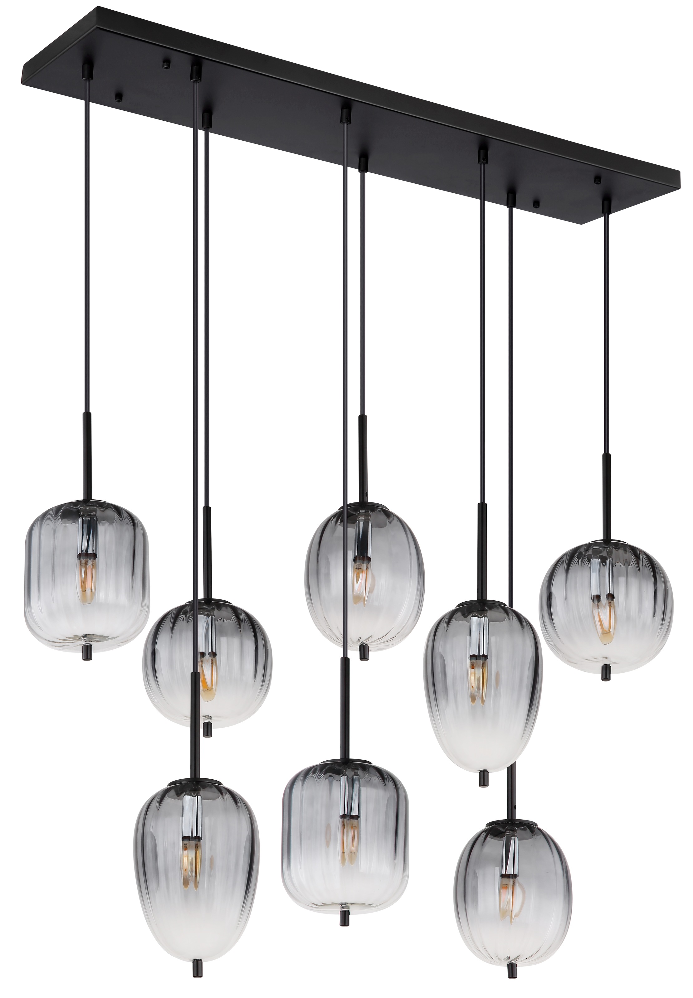 GLOBO LIGHTING Hängeleuchte »ATTILA«, Leuchtmittel E14 | ohne Leuchtmittel, Hängelampe/Pendelleuchte/verschiedene Gläser/Glas rauchfarben