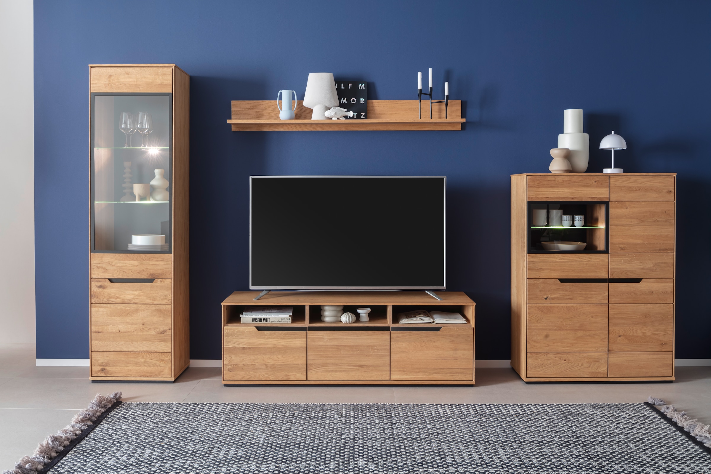 MCA living Wohnwand "Araya Wohnkombination I" Komplett-Set, optional: Glask günstig online kaufen