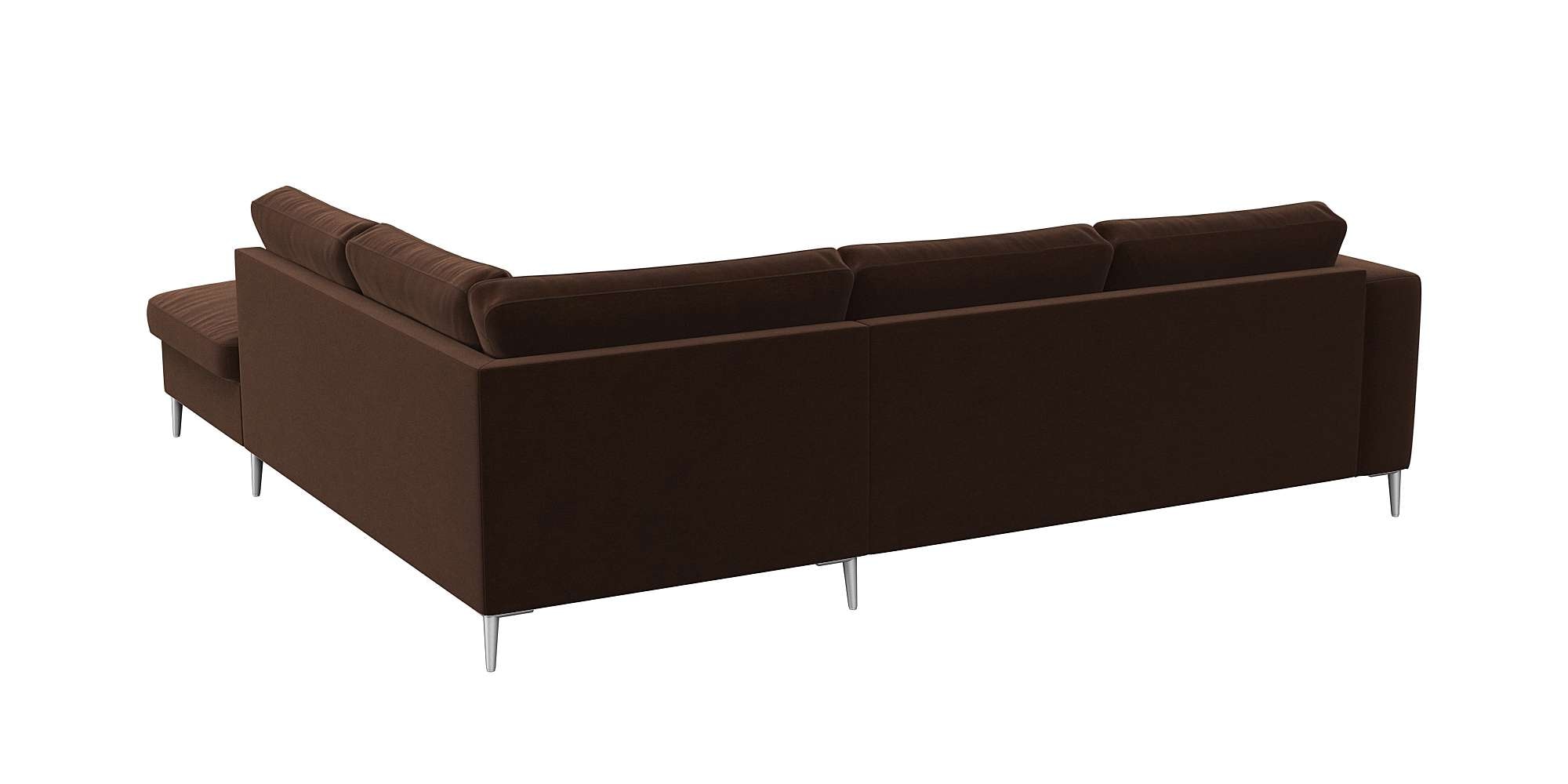 FLEXLUX Ecksofa »Fiore, L-Form«, breite Armlehnen, Füße alufarben, B/T 241/225 cm, Kaltschaum im Sitz
