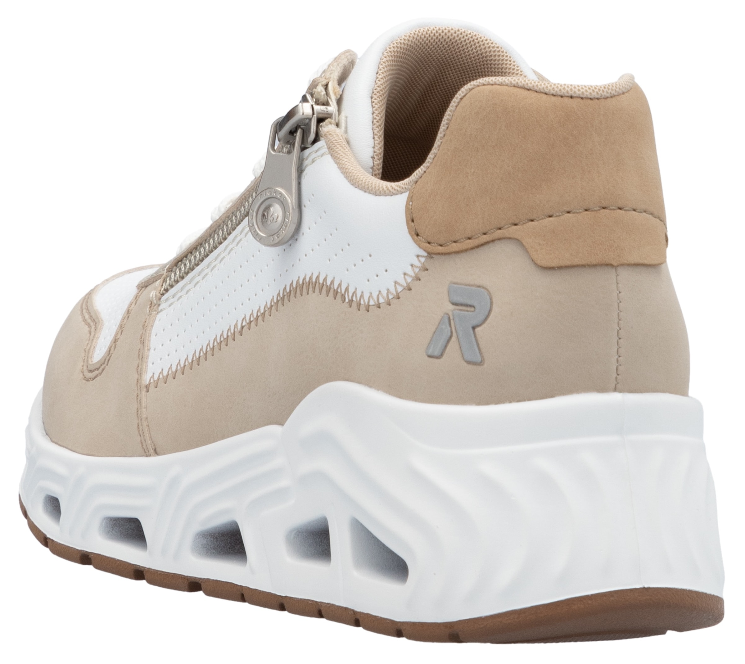 RIEKER Sport Keilsneaker, Schnürschuh, Halbschuh, Freizeitsneaker mit Reißverschluss