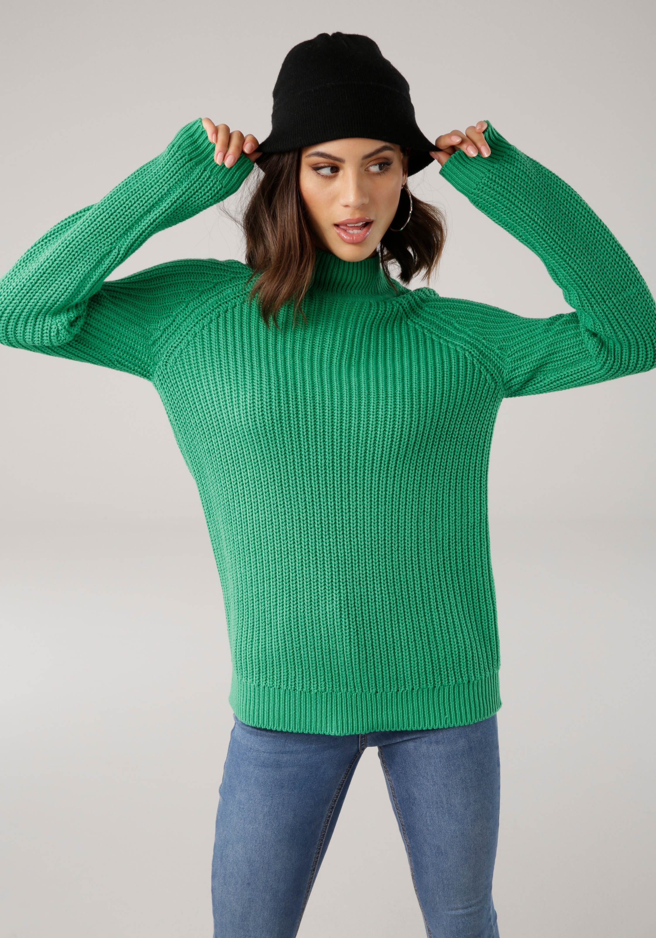 Laura Scott Strickpullover, aus Grobstrick mit Stehkragen günstig online kaufen