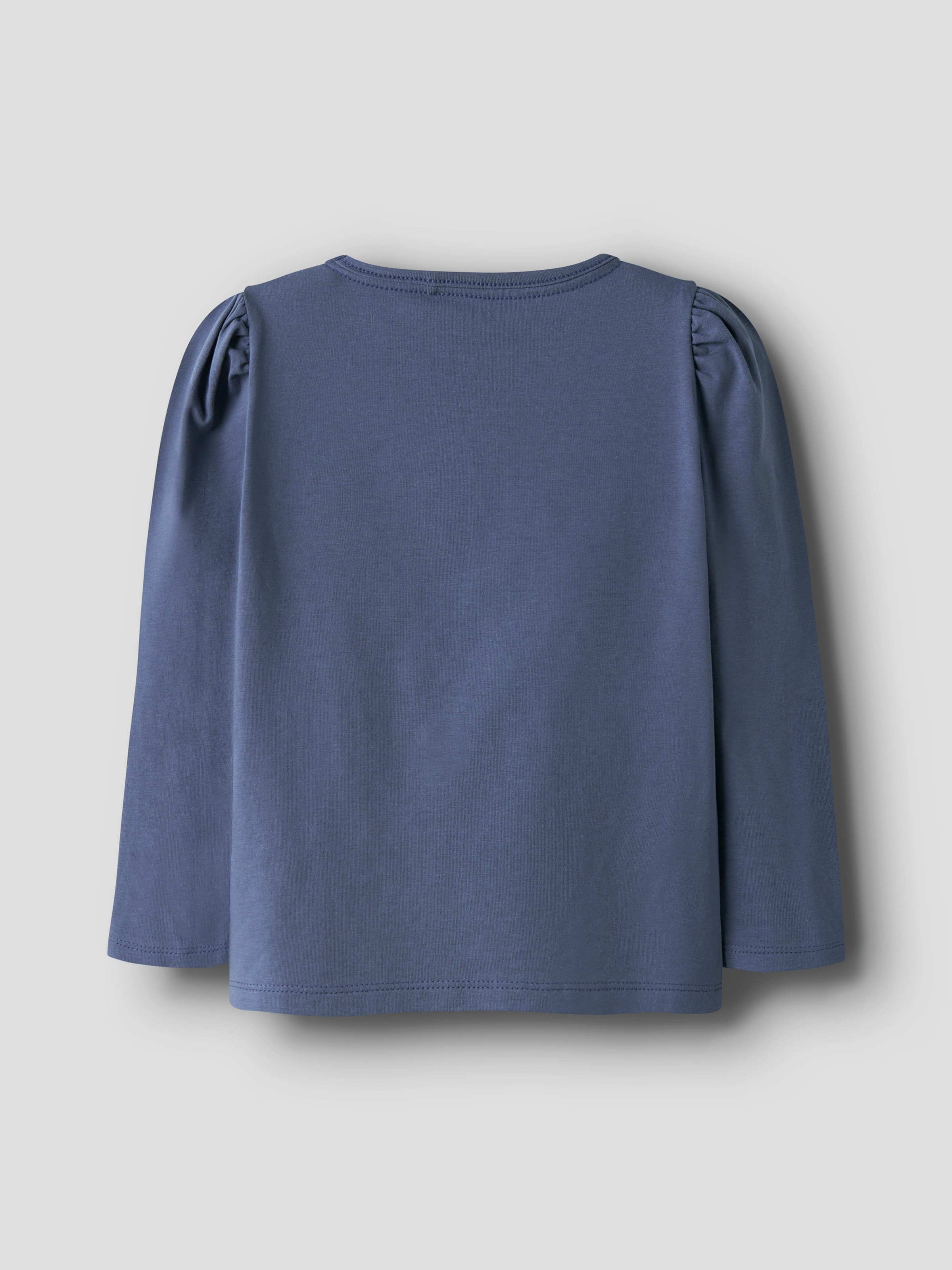 Longtop NAME IT "NMFOLLIA LS TOP PB", Mädchen, Gr. 92, blau (vintage indigo), Jersey, Obermaterial: 95% Baumwolle, 5% Elasthan, bedruckt, normal, Rundhals, Tops 3
