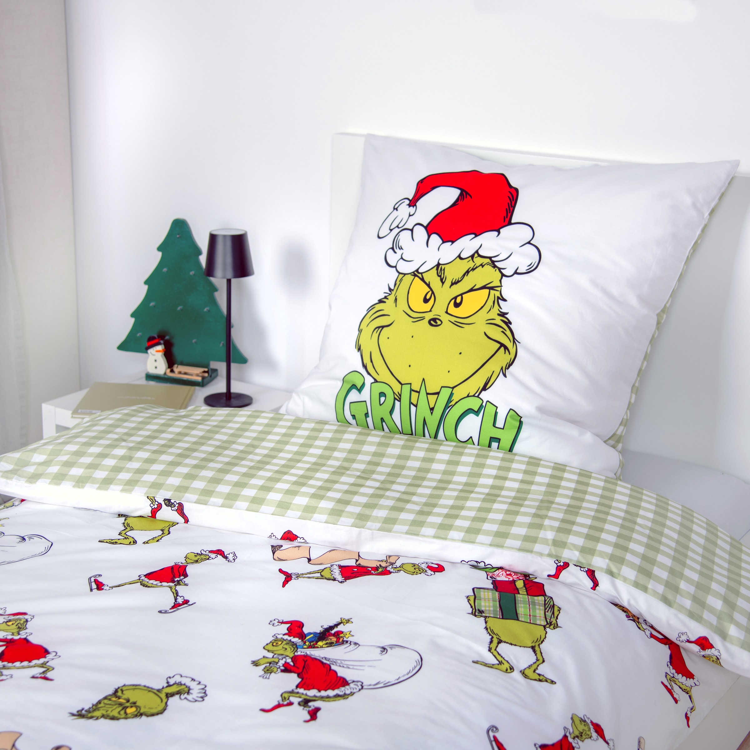 The Grinch Wendebettwäsche »Grinch« 2 Stk. mit niedlichem Allover-Motiv