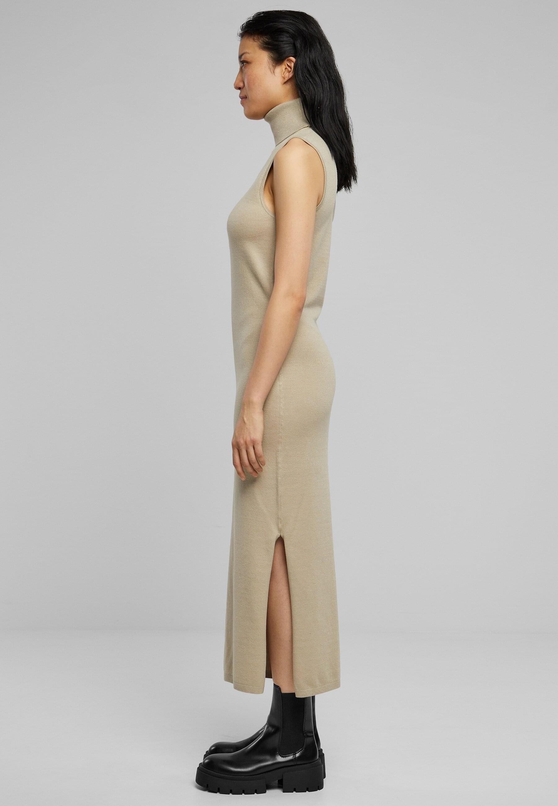 URBAN CLASSICS Shirtkleid »Urban Classics Damen Ladies Knitted Eco Viscose Turtleneck Dress«, (1 tlg.)