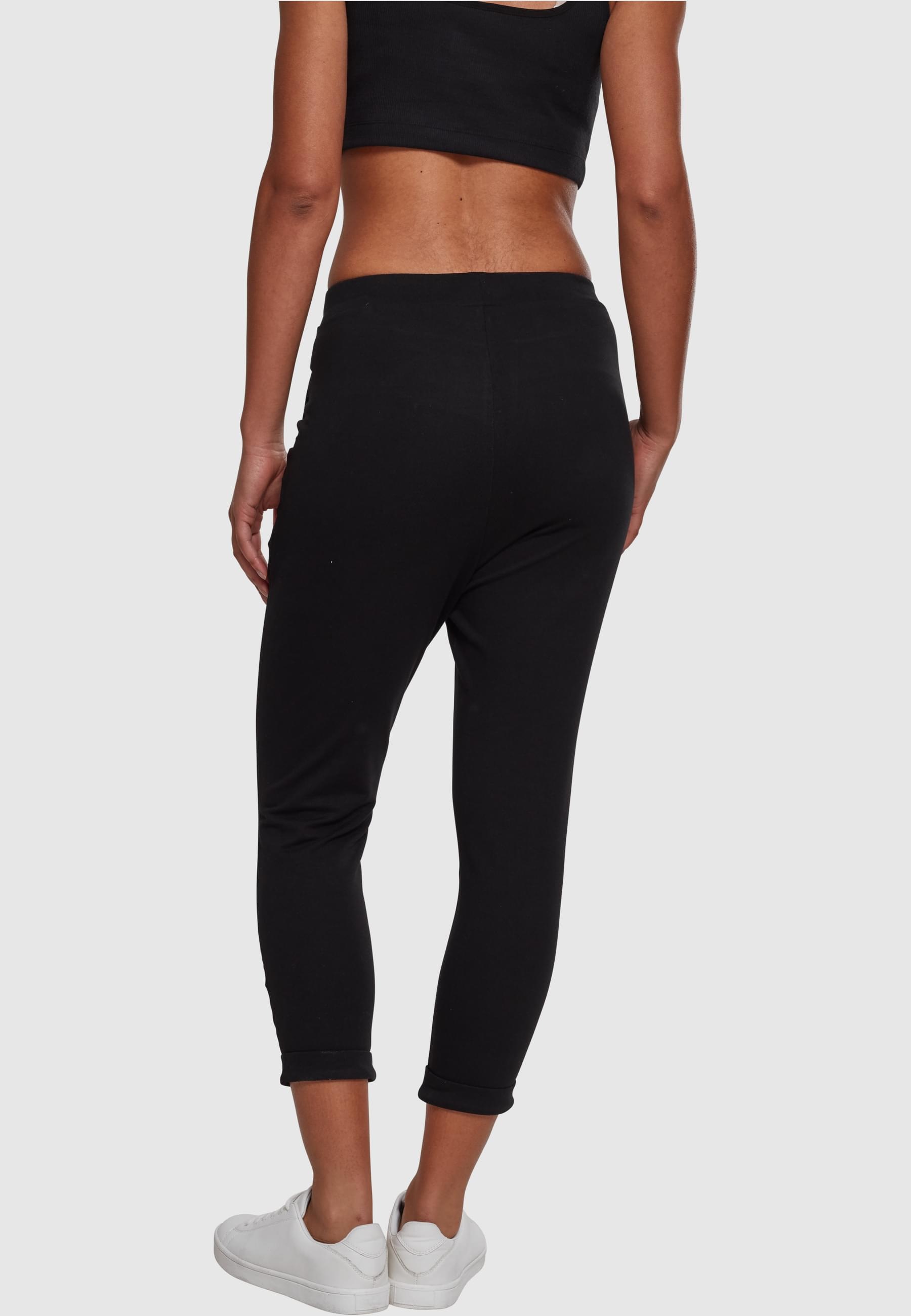 URBAN CLASSICS Stoffhose »Urban Classics Damen Ladies Open Edge Terry Turn Up Pants«, (1 tlg.)