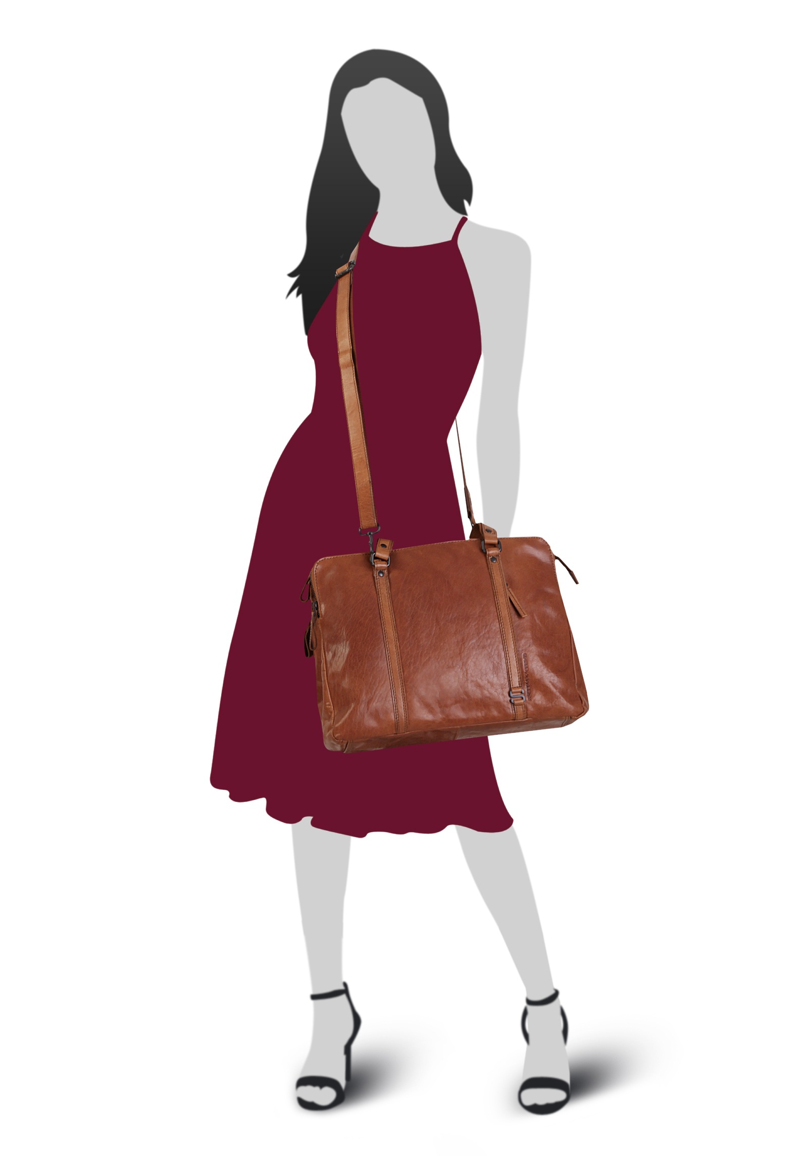 Spikes & Sparrow Shopper "LAPTOP SHOULDERBAG" echt Leder günstig online kaufen