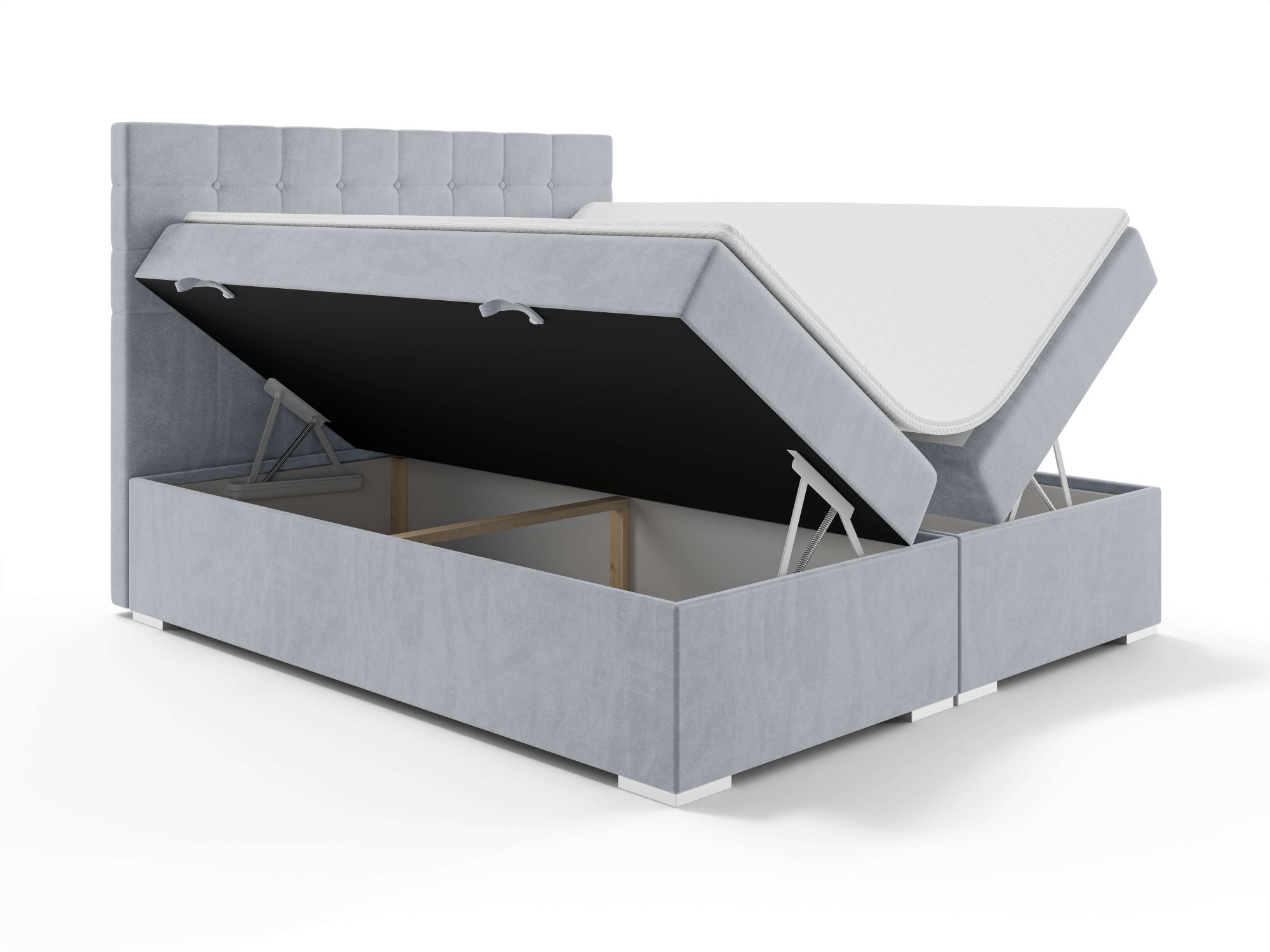INOSIGN Polsterbett »Semla mit Matratze und Topper, in 3 Breiten (140, 160 und 180 cm)«, Boxspringbett mit Kopfteil, Bettkasten, Matratze (BFK/TFK) und Topper