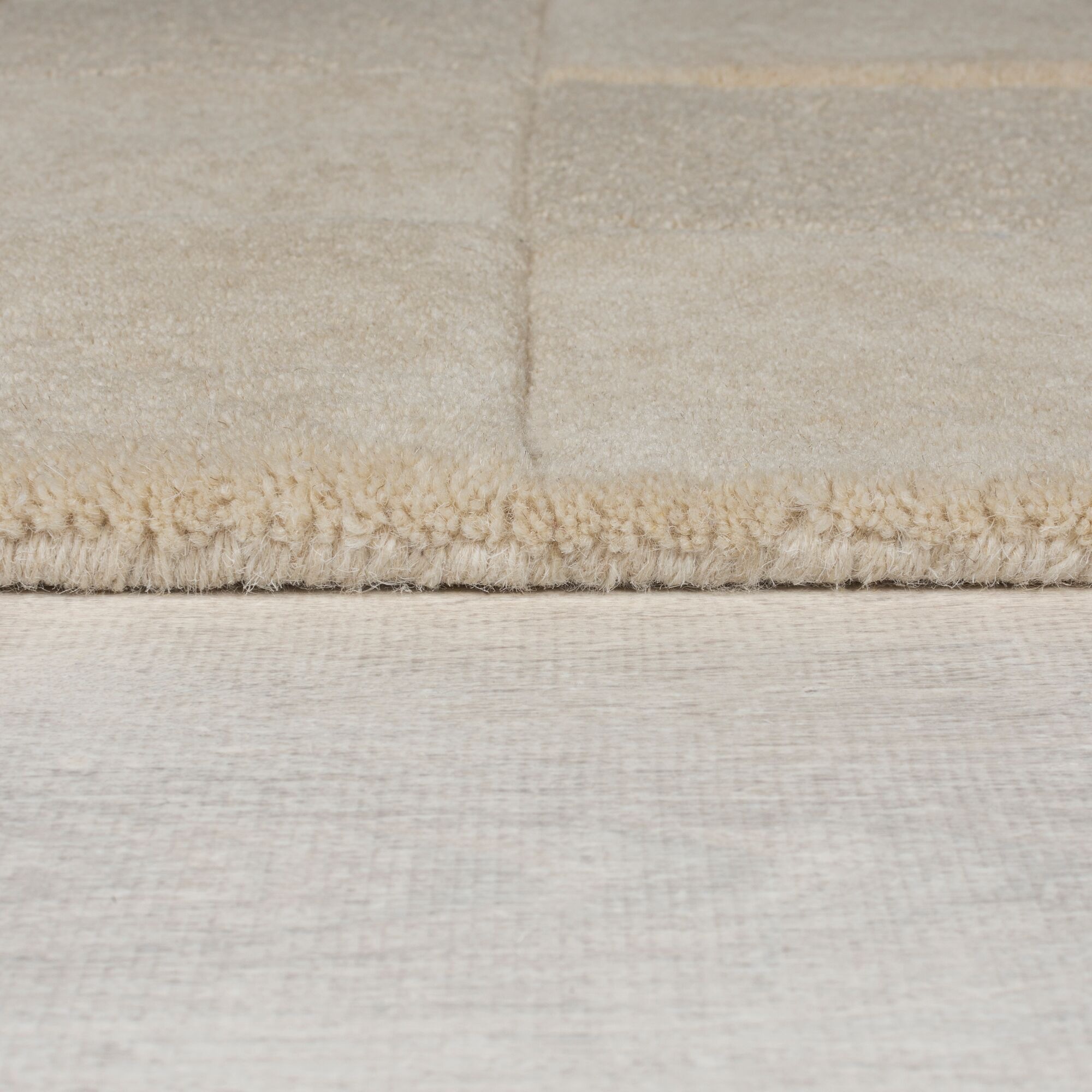 Wollteppich FLAIR RUGS "CHECKERBOARD", beige (natur), B:60cm H:10mm L:230cm, Wolle, Teppiche, Hoch-Tief-Effekt, Wohnzimmer, Schlafzimmer 3