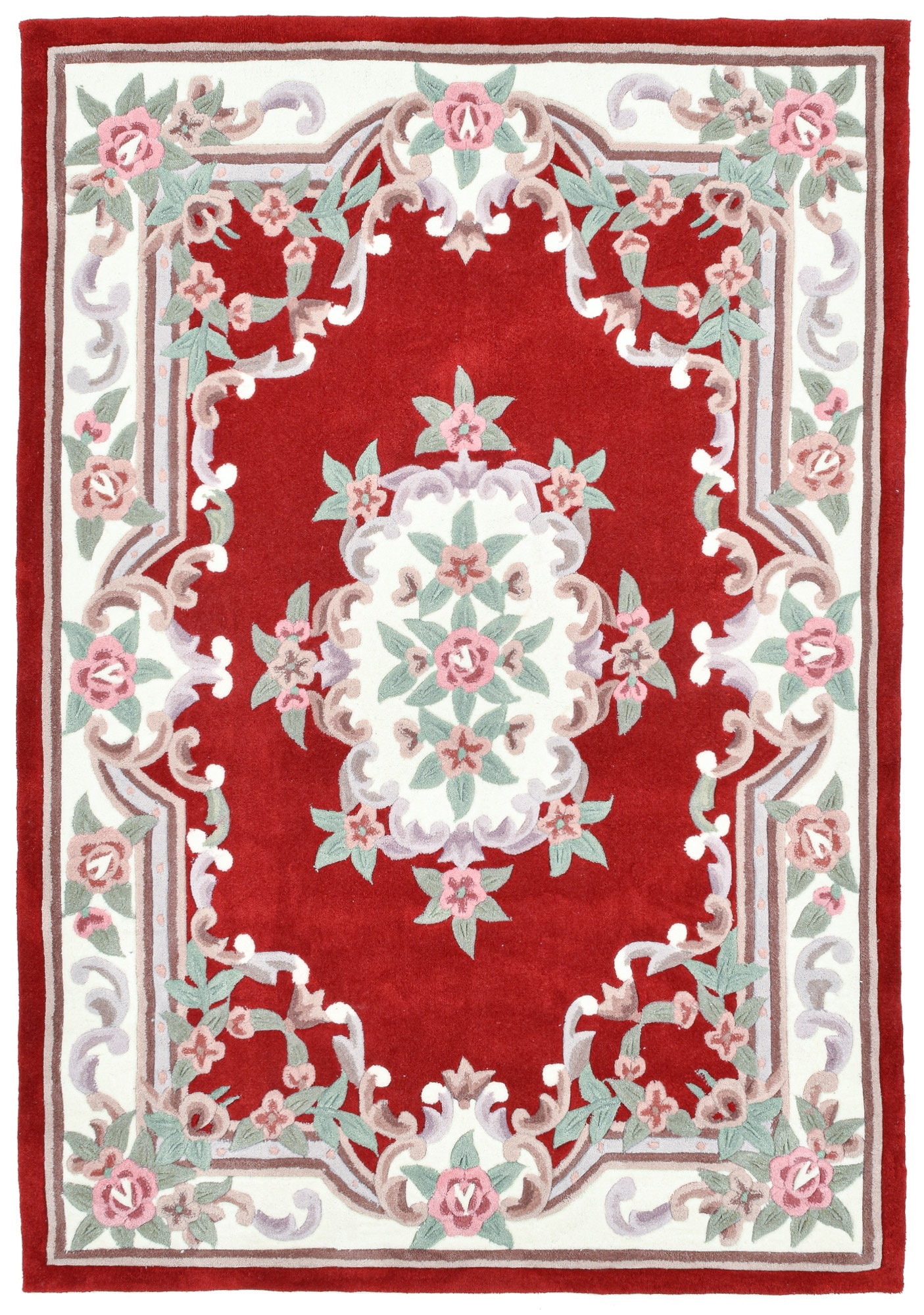 THEKO Teppich »Ming, handgetuftet« rechteckig 14 mm Höhe Pastell-Farben, florales Design, auch in oval & rund, Wohnzimmer