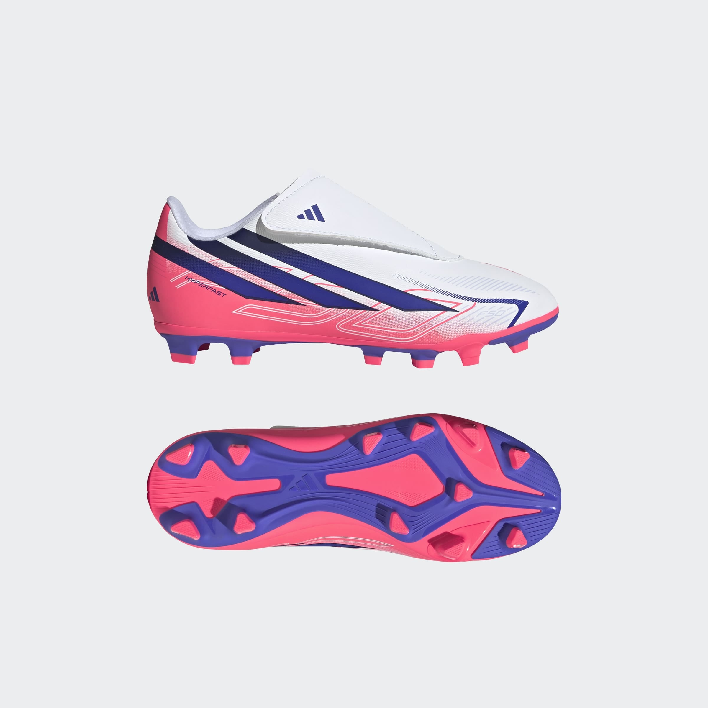 adidas Performance Fußballschuh »F50 HYPERFAST CLUB KIDS , KLETTVERSCHLUSS, FESTE BÖDEN/MULTI GROUND«  für viele verschiedene Böden geeignet, für Jugendliche & Kinder