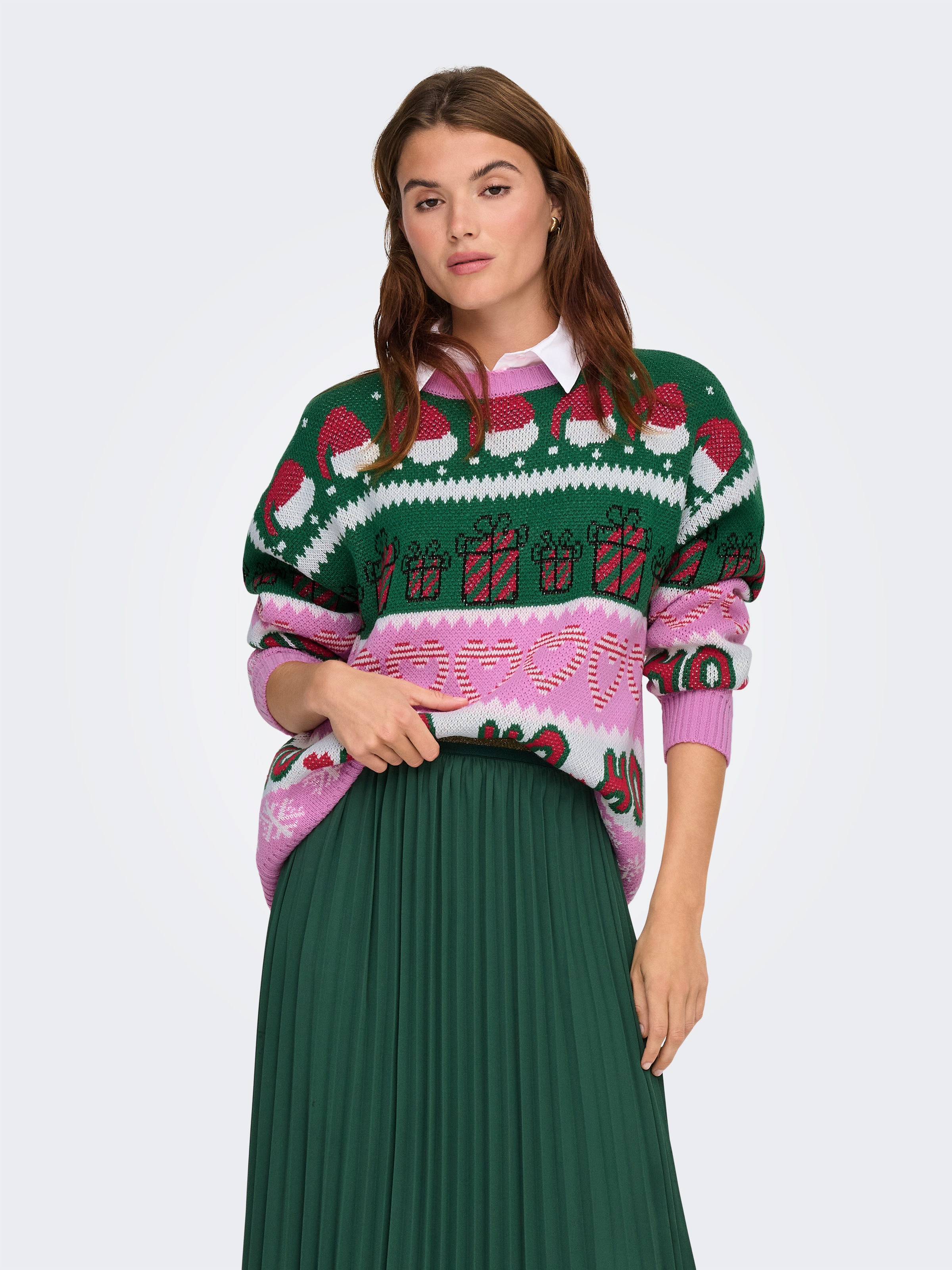 ONLY Weihnachtspullover "ONLXMAS HOHO LS PULLOVER KNT" günstig online kaufen